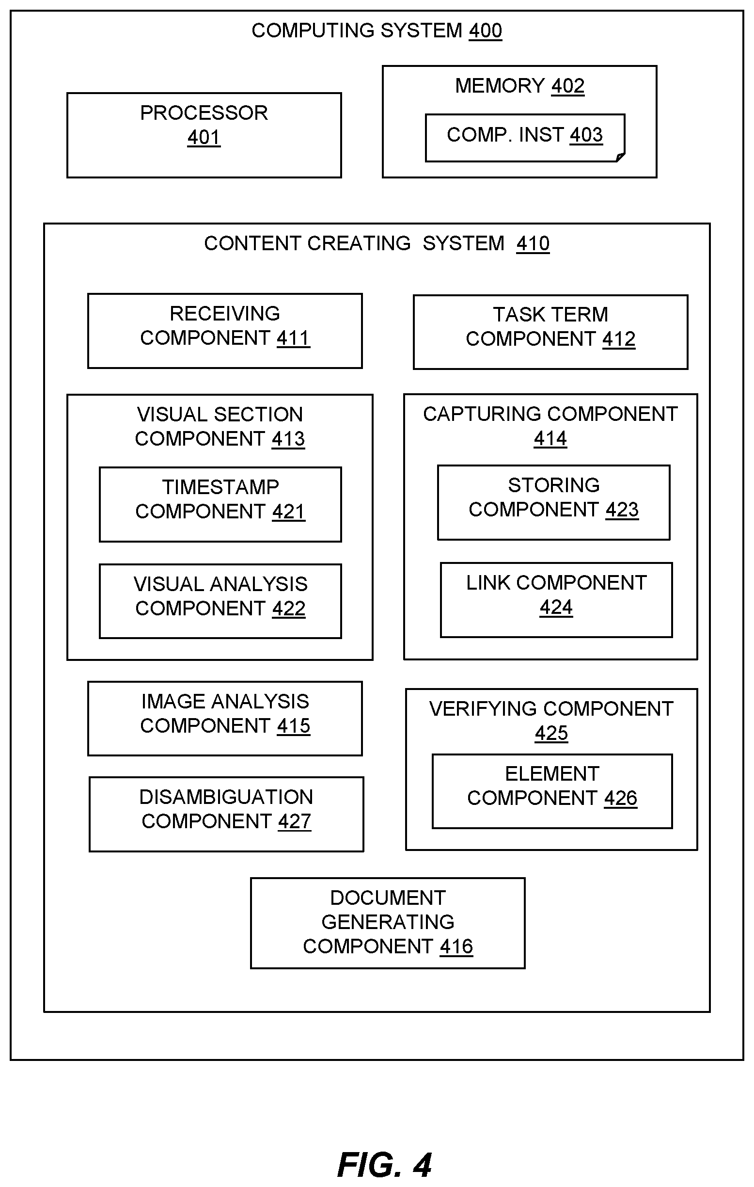 Patent US12361061 Figure 4 – Automatically creating task content