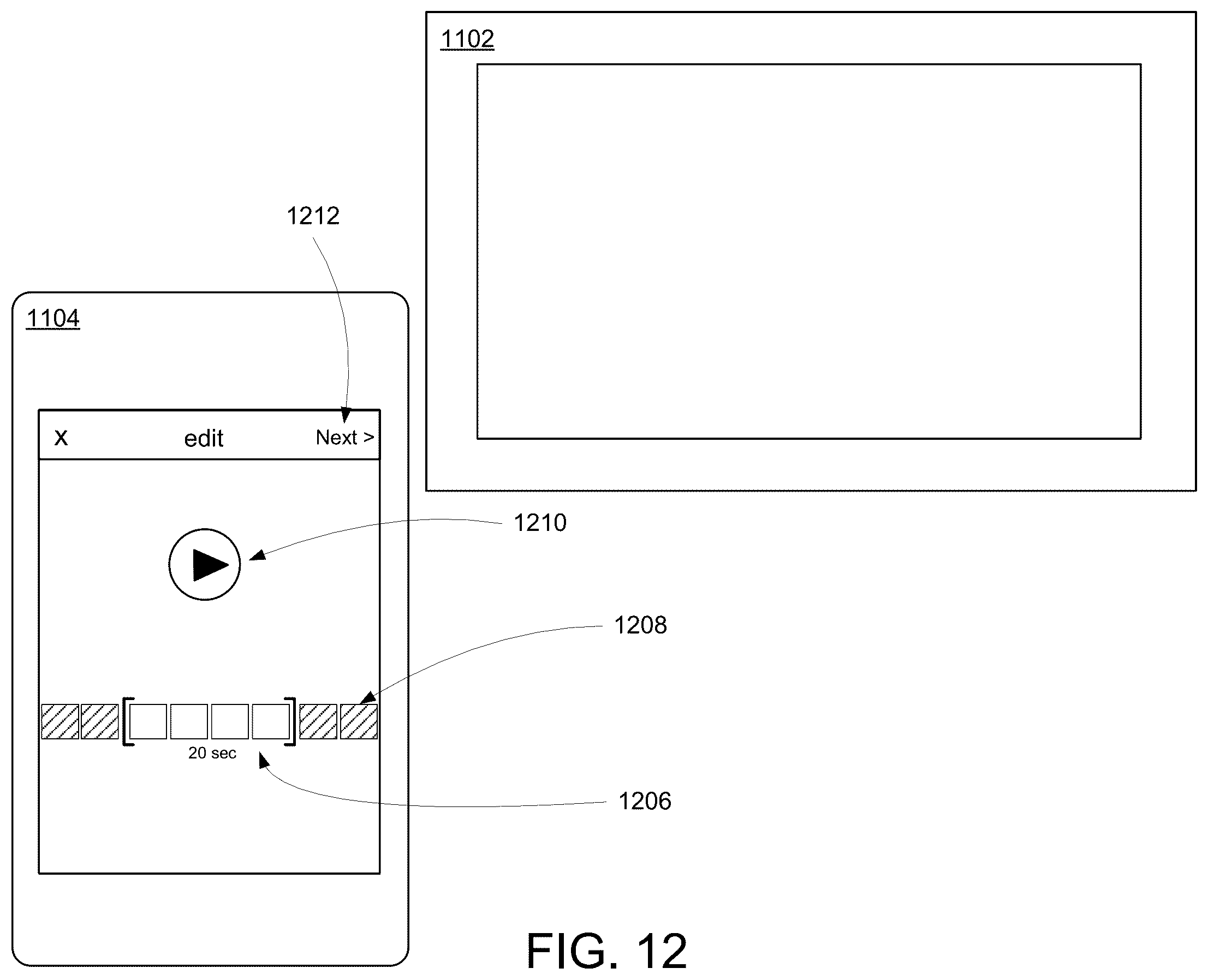 Patent US12361062 Figure 12 – Selecting and sharing content
