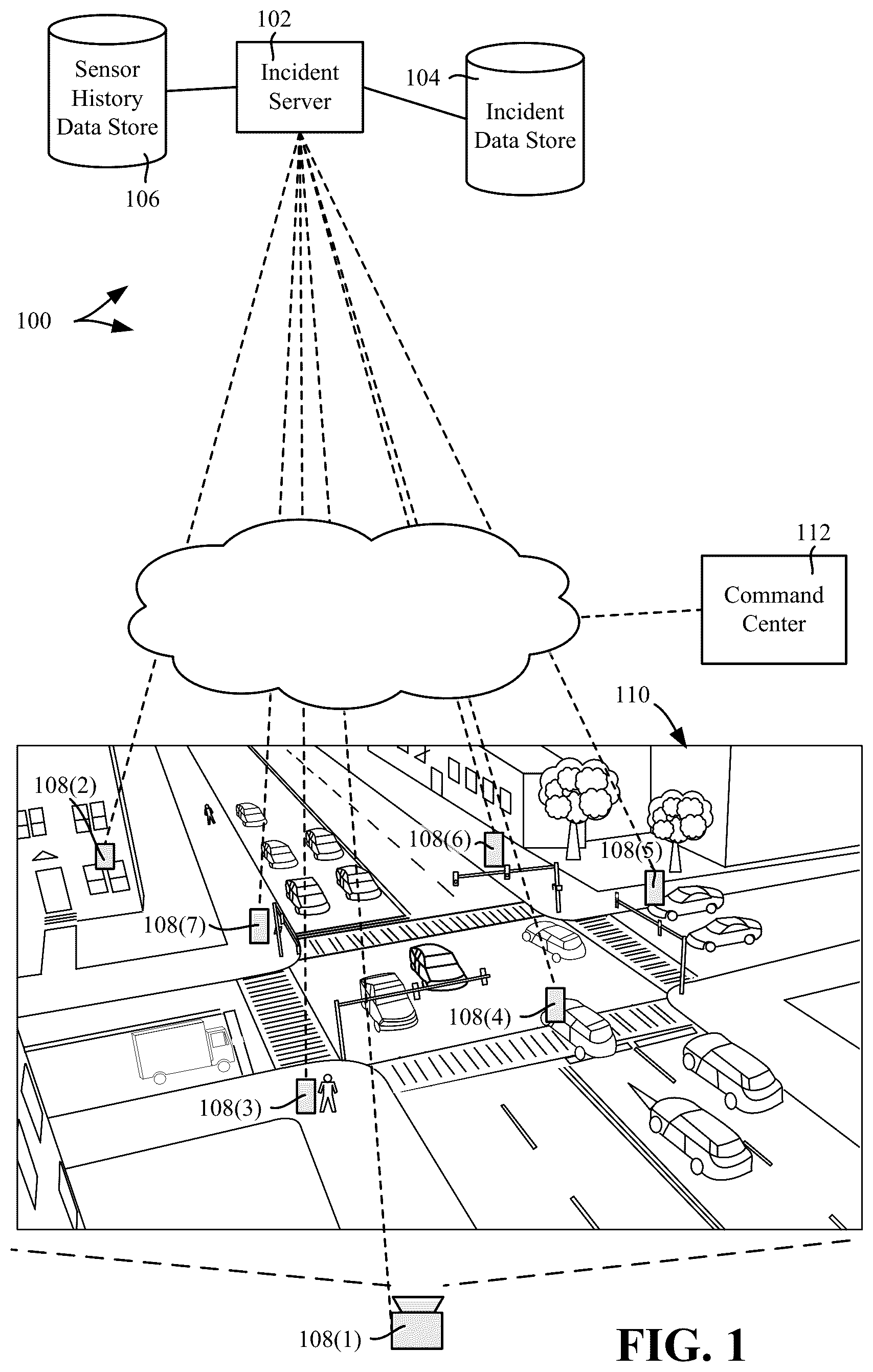 Patent US12361063 Figure 1 – Annotated incident recreation