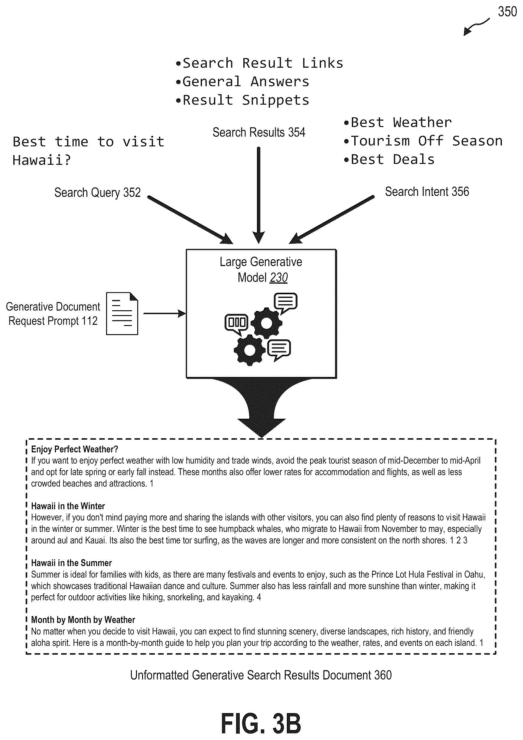 Patent US12361089 Figure 4 – Generative search engine results documents