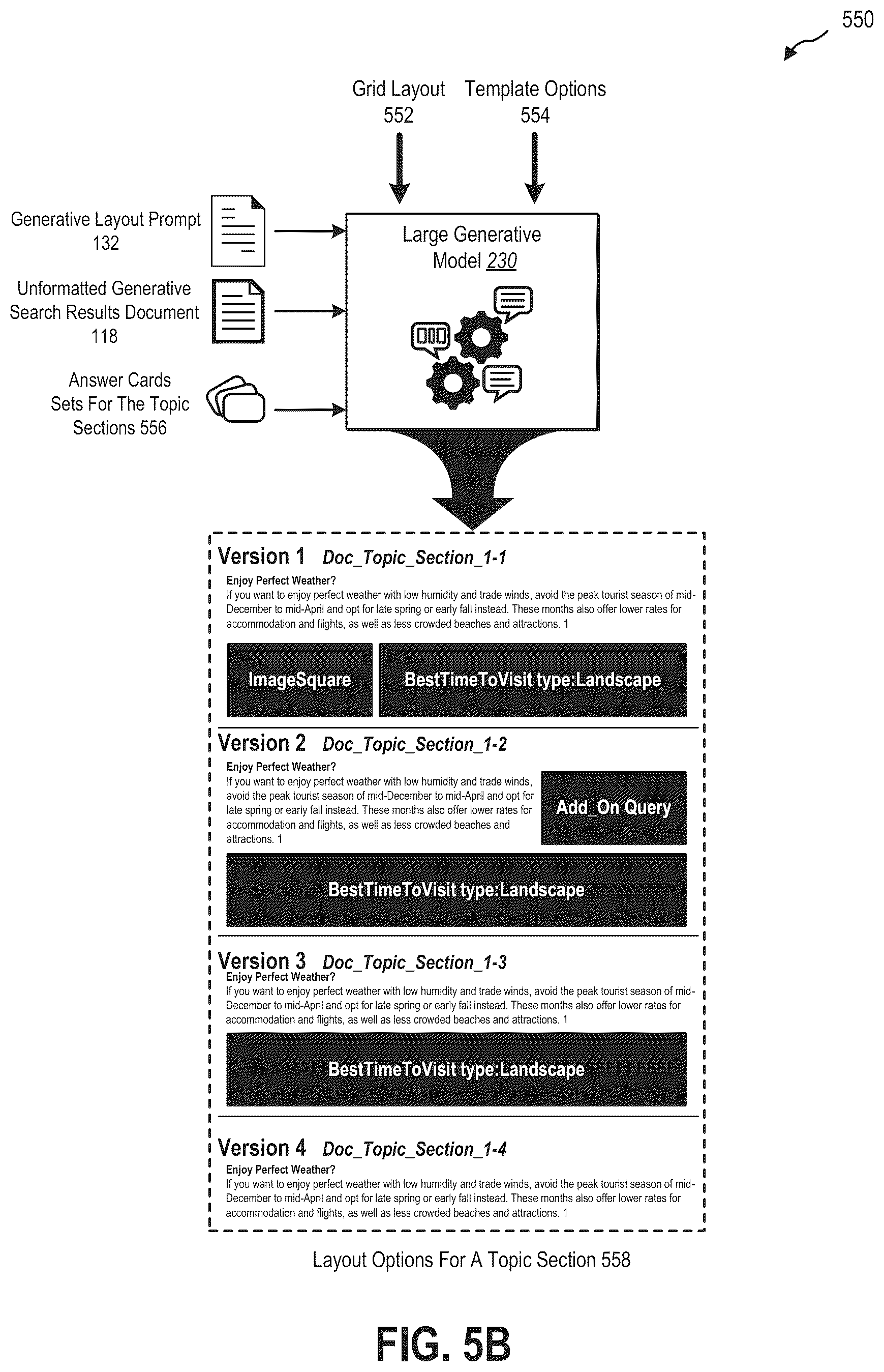 Patent US12361089 Figure 8 – Generative search engine results documents