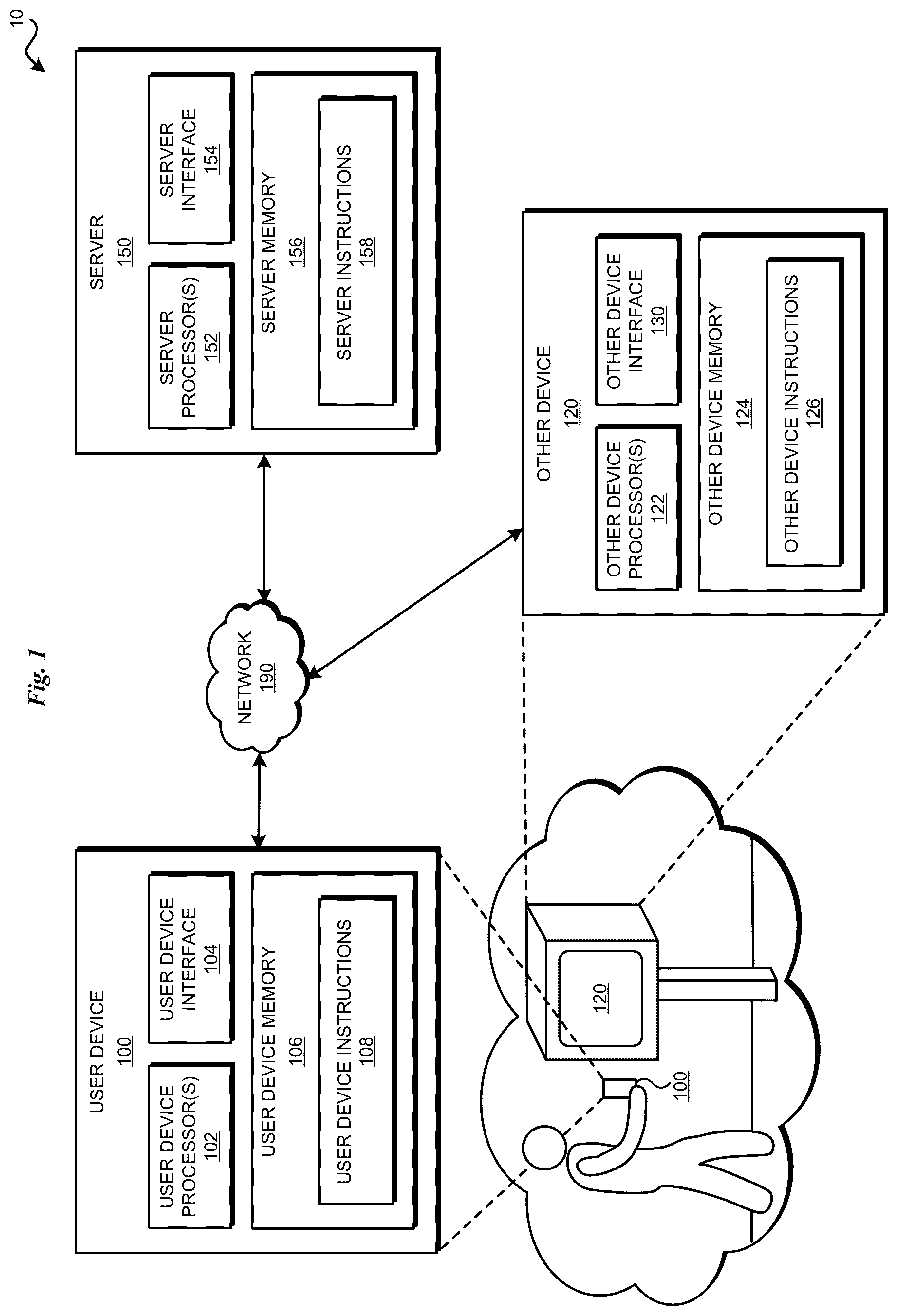 Patent US12361109 Figure 1 – Authentication with dynamic user identification