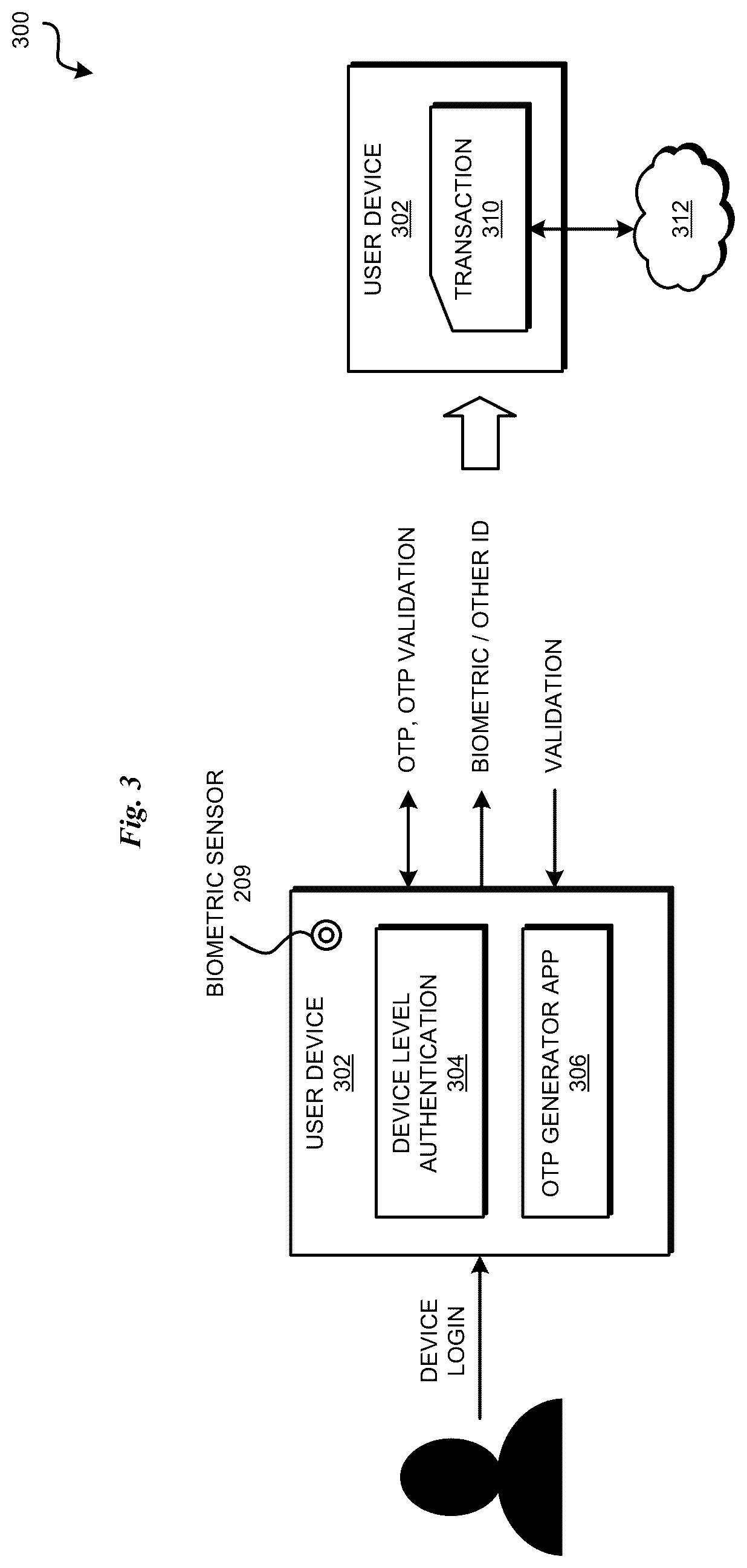 Patent US12361109 Figure 3 – Authentication with dynamic user identification