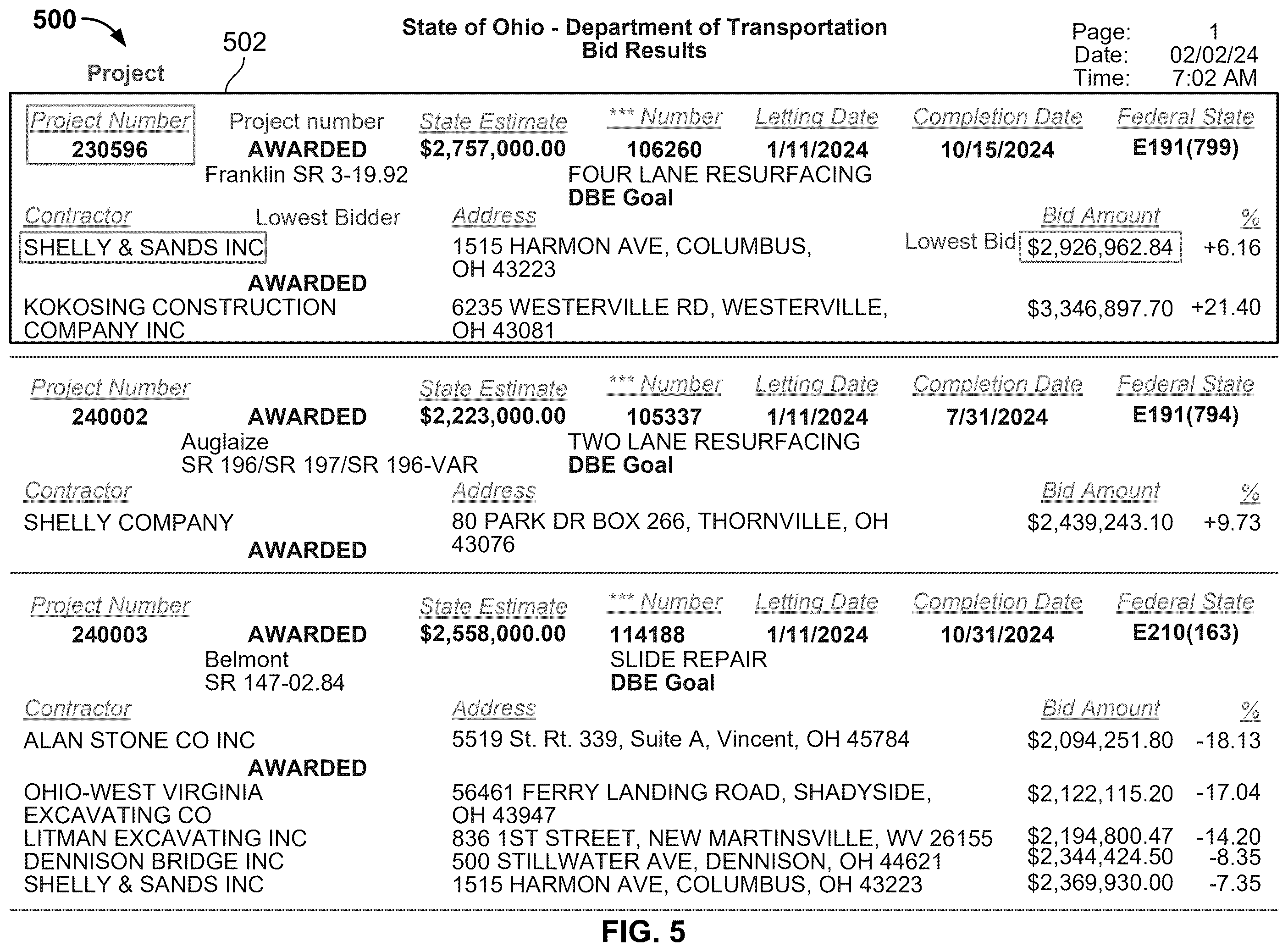 Patent US12361204 Figure 5 – Extracting relevant information from a document