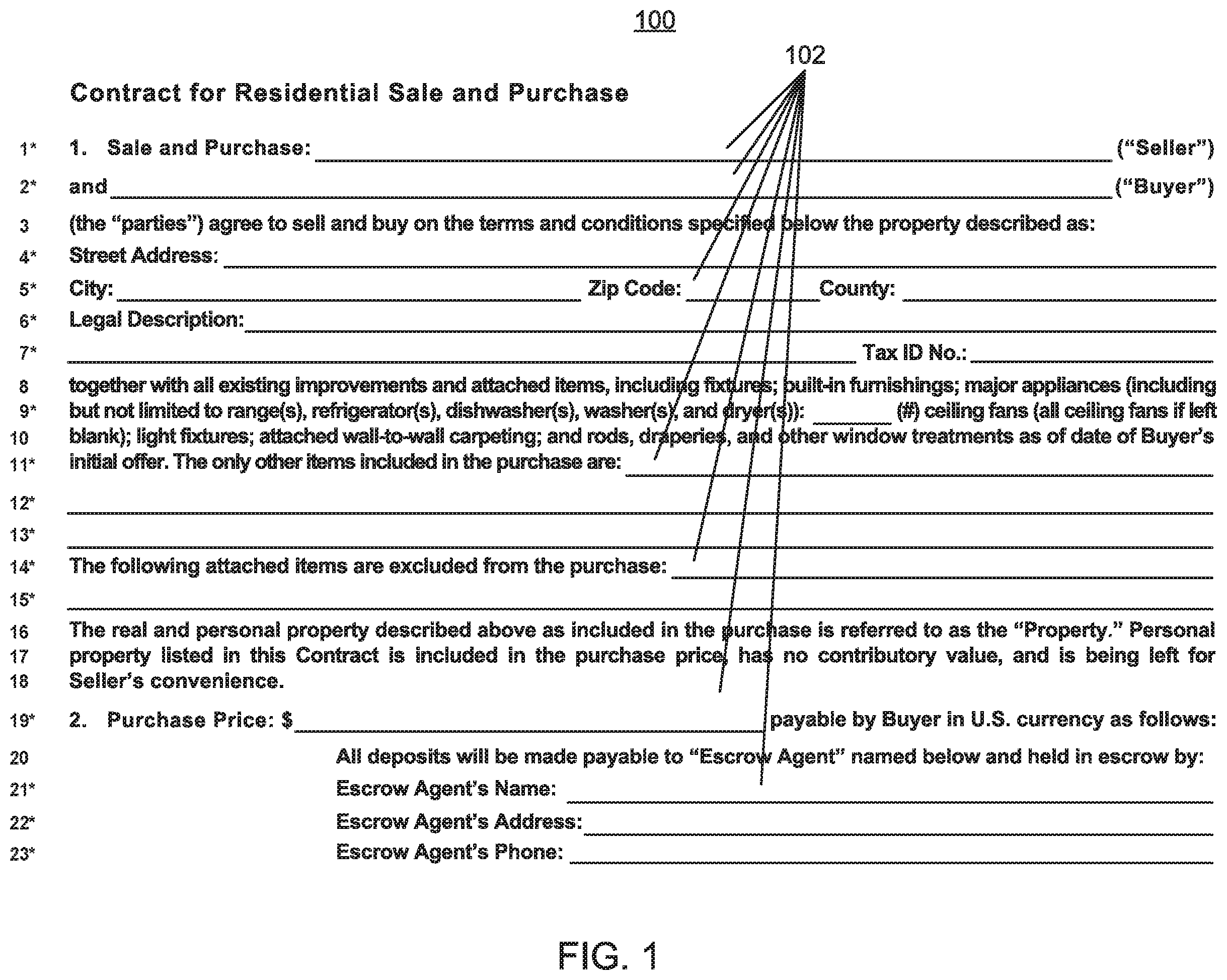 Patent US12361205 Figure 1 – Simplified form interface system and method