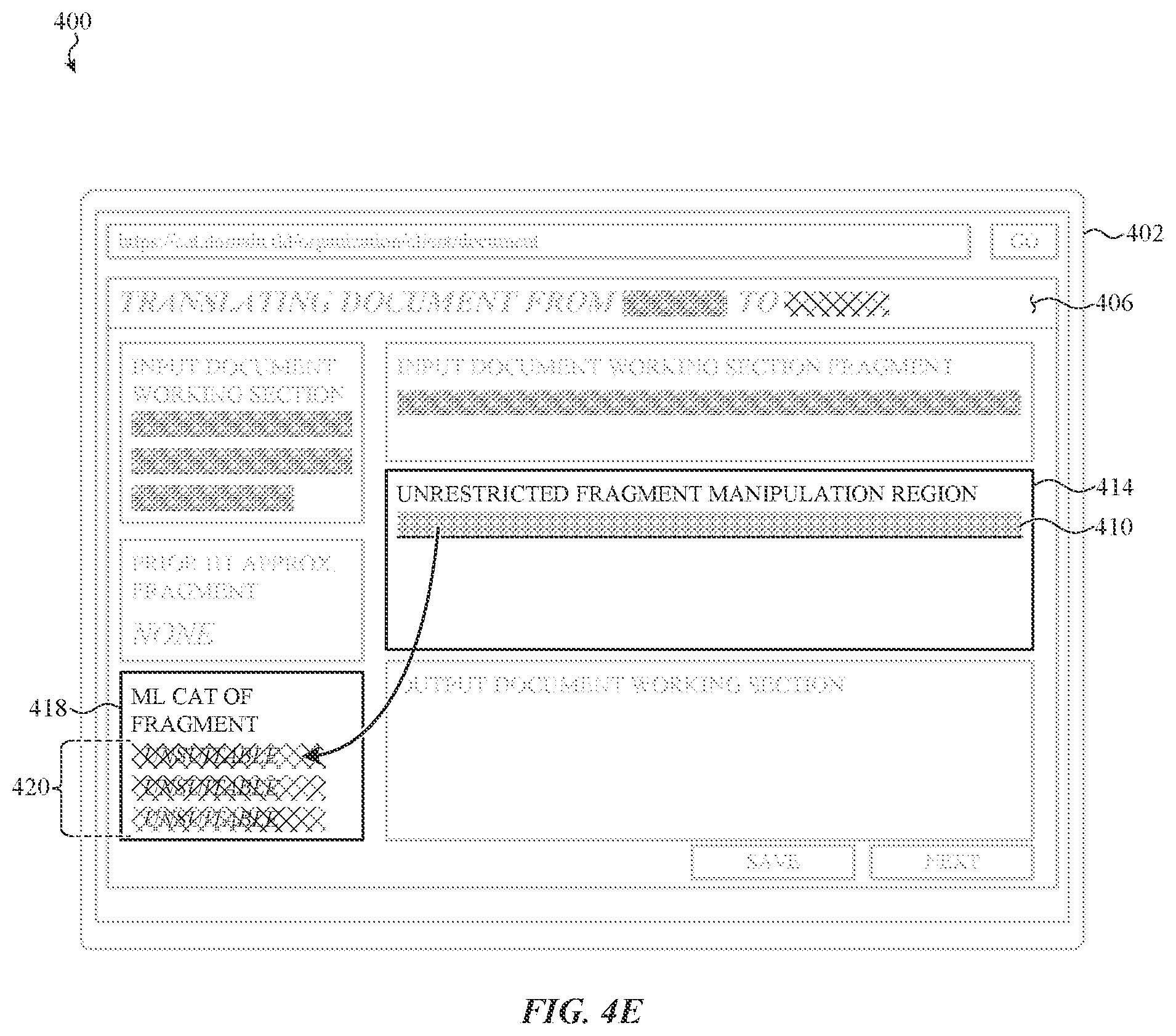 Patent US12361231 Figure 8 – User interface for collaborative computer-aided language translation platform