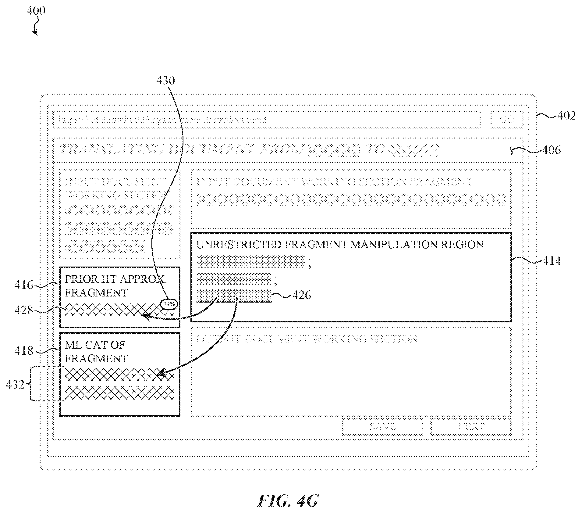 Patent US12361231 Figure 10 – User interface for collaborative computer-aided language translation platform