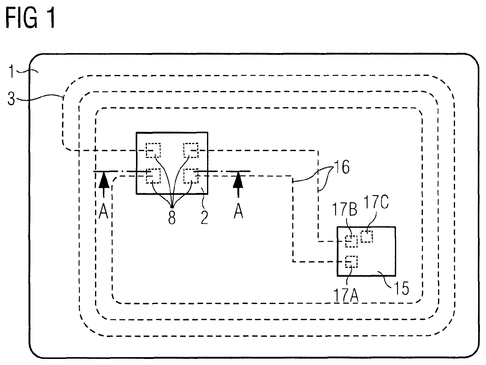 Patent US12361253 Figure 1 – Data-bearing card and semi-finished product and wiring layout for same, and method for producing same