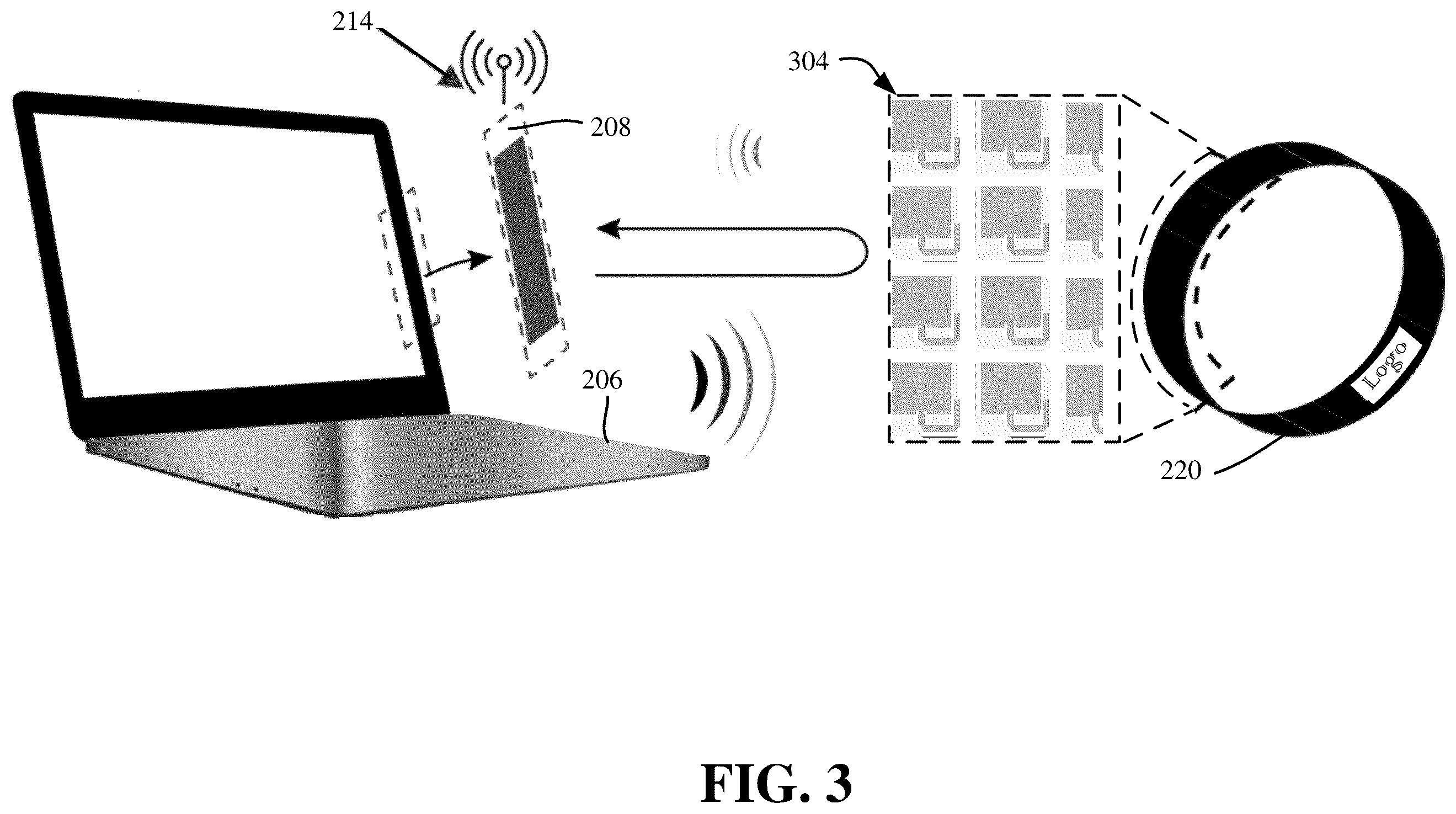Patent US12361254 Figure 3 – Activation and deactivation detection for a passive wearable metasurface using a segmented ground plane
