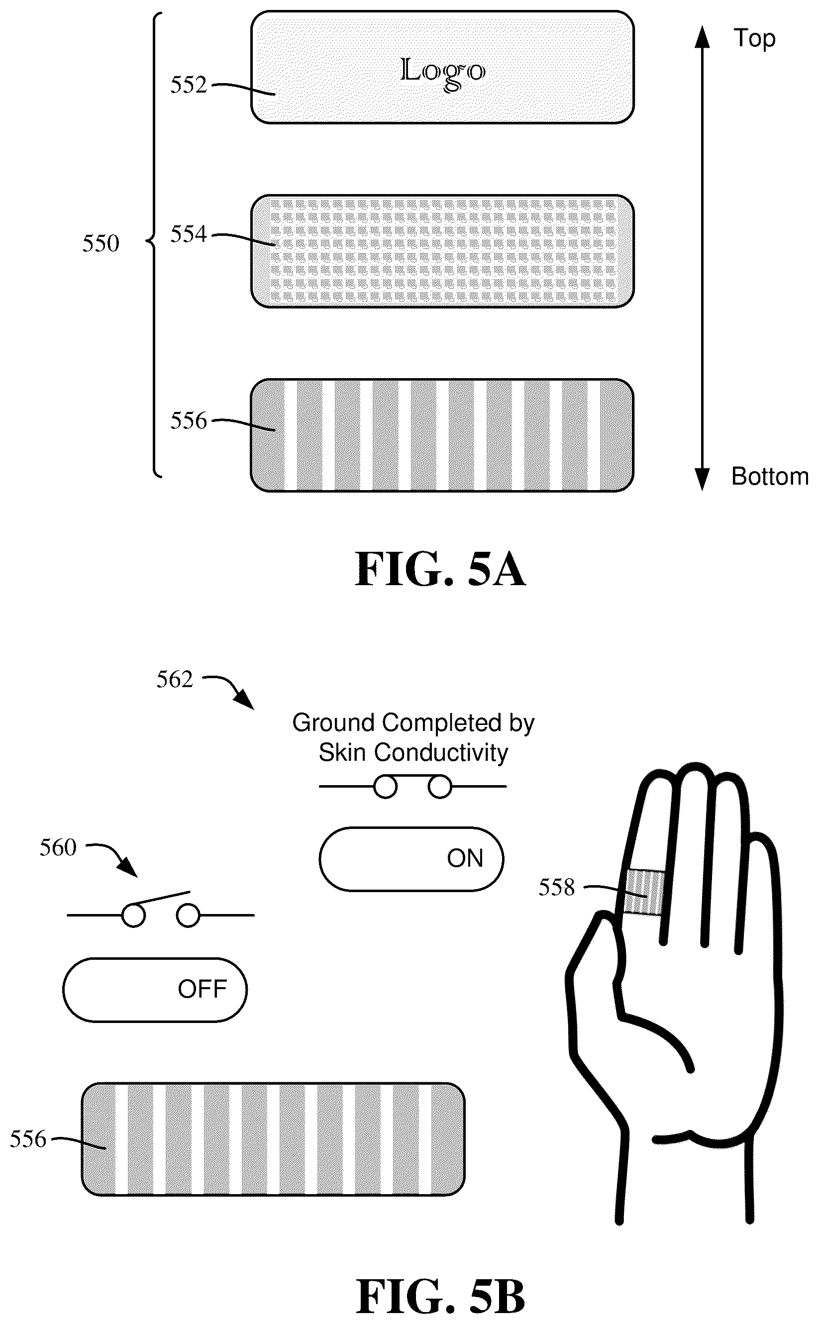 Patent US12361254 Figure 5 – Activation and deactivation detection for a passive wearable metasurface using a segmented ground plane