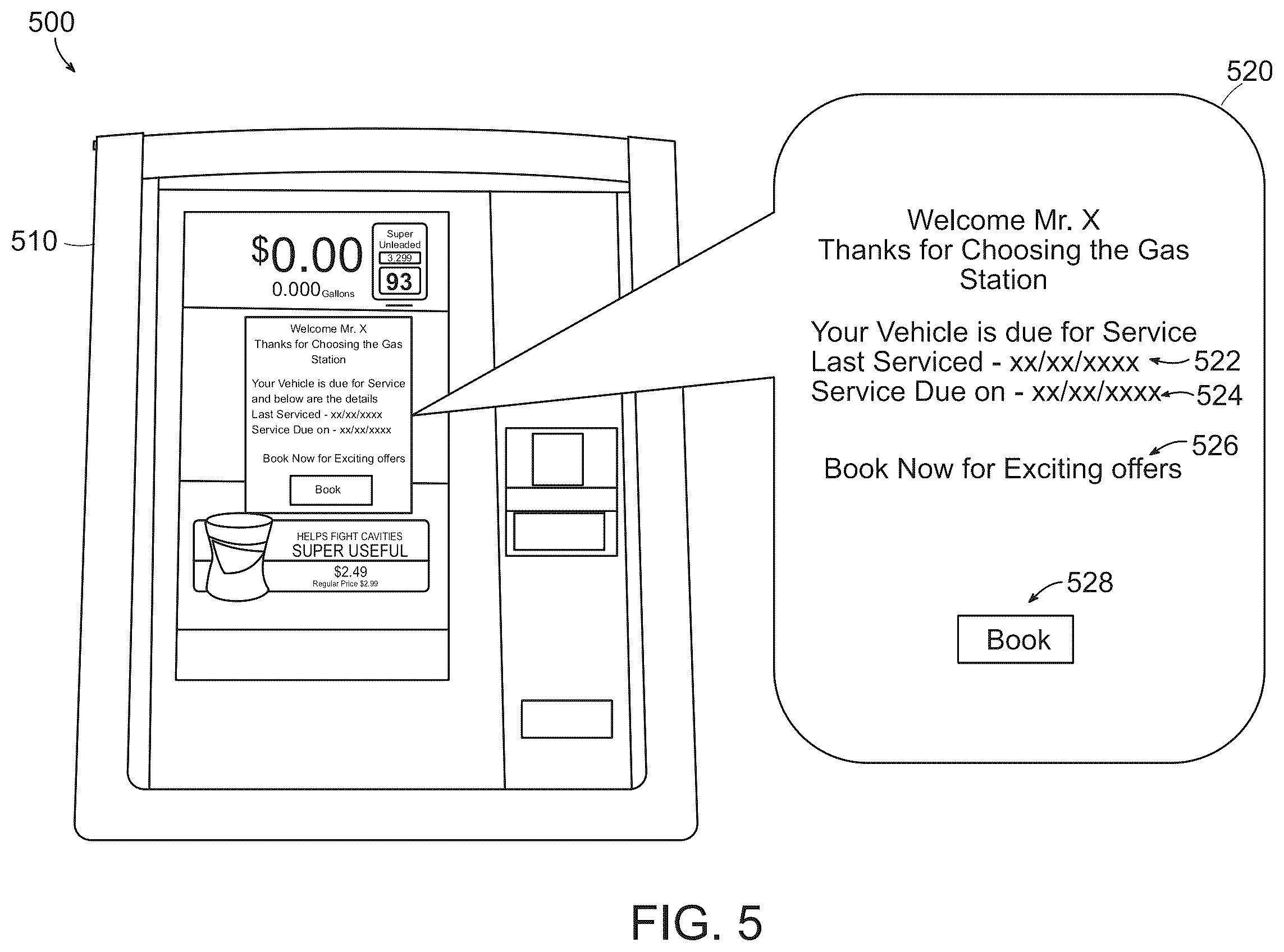 Patent US12361341 Figure 7 – Automatic service appointment suggestion and booking through a dispenser