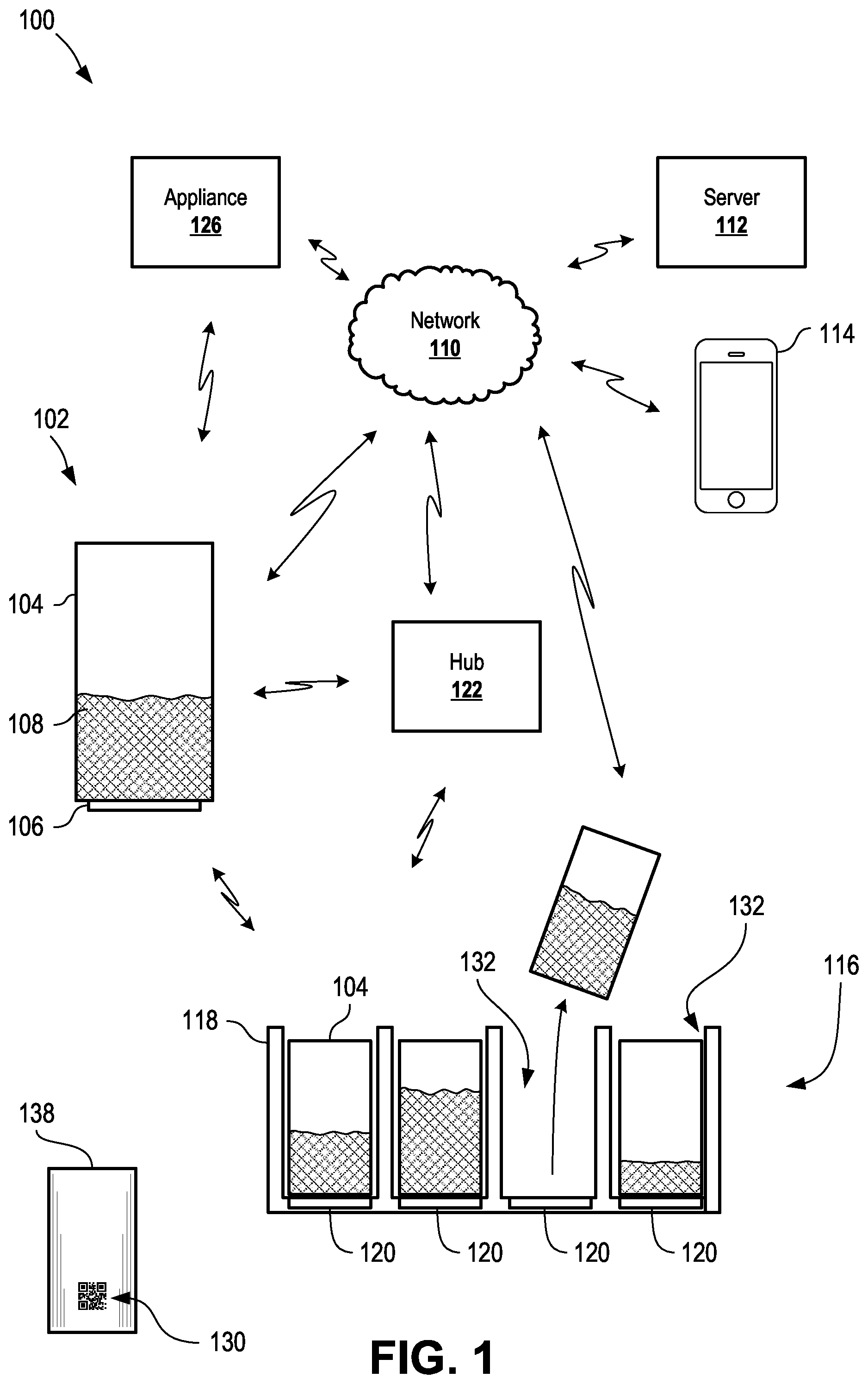Patent US12361373 Figure 1 – Connected container