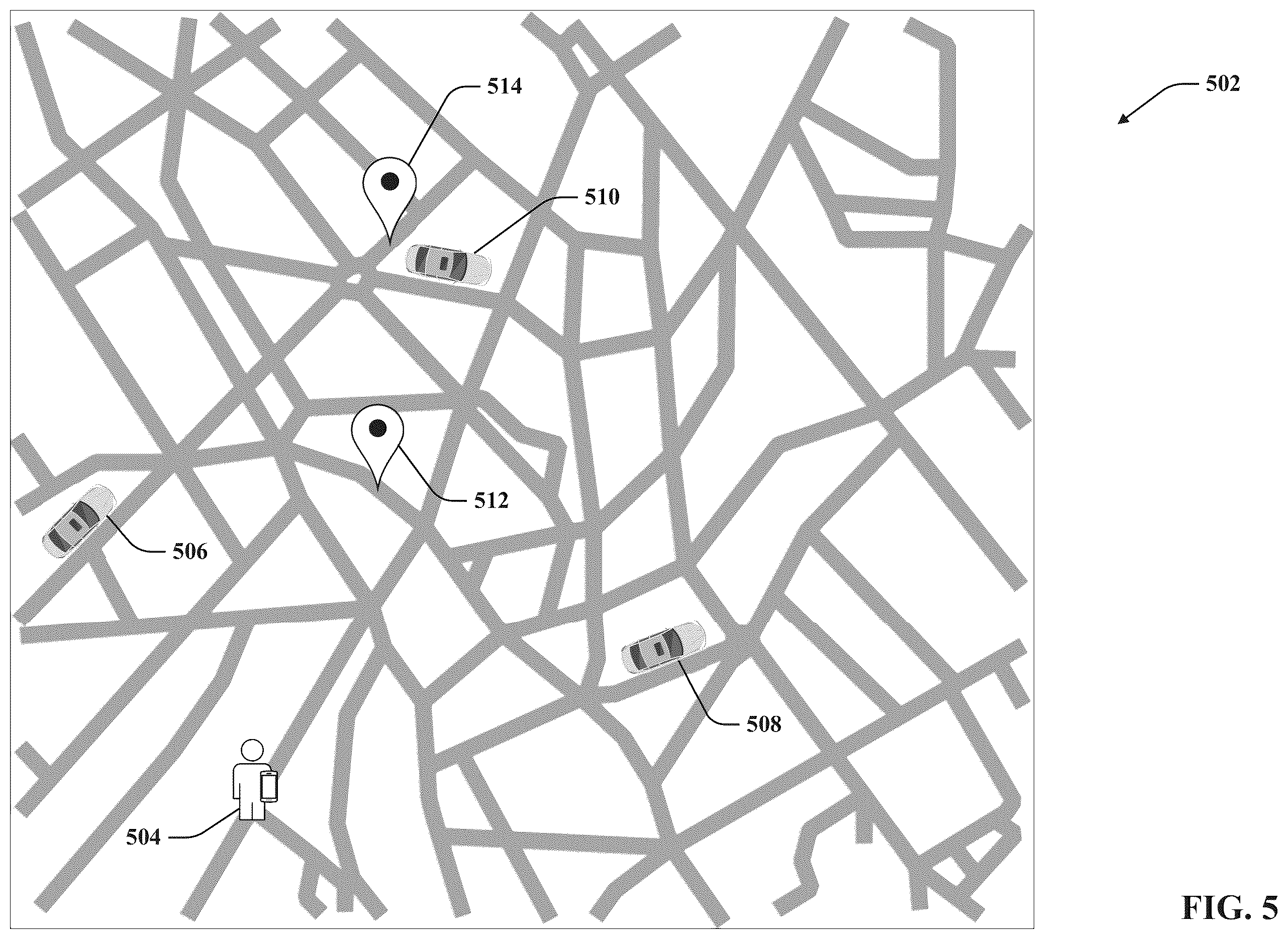 Patent US12361389 Figure 5 – Vehicle sharing service optimization