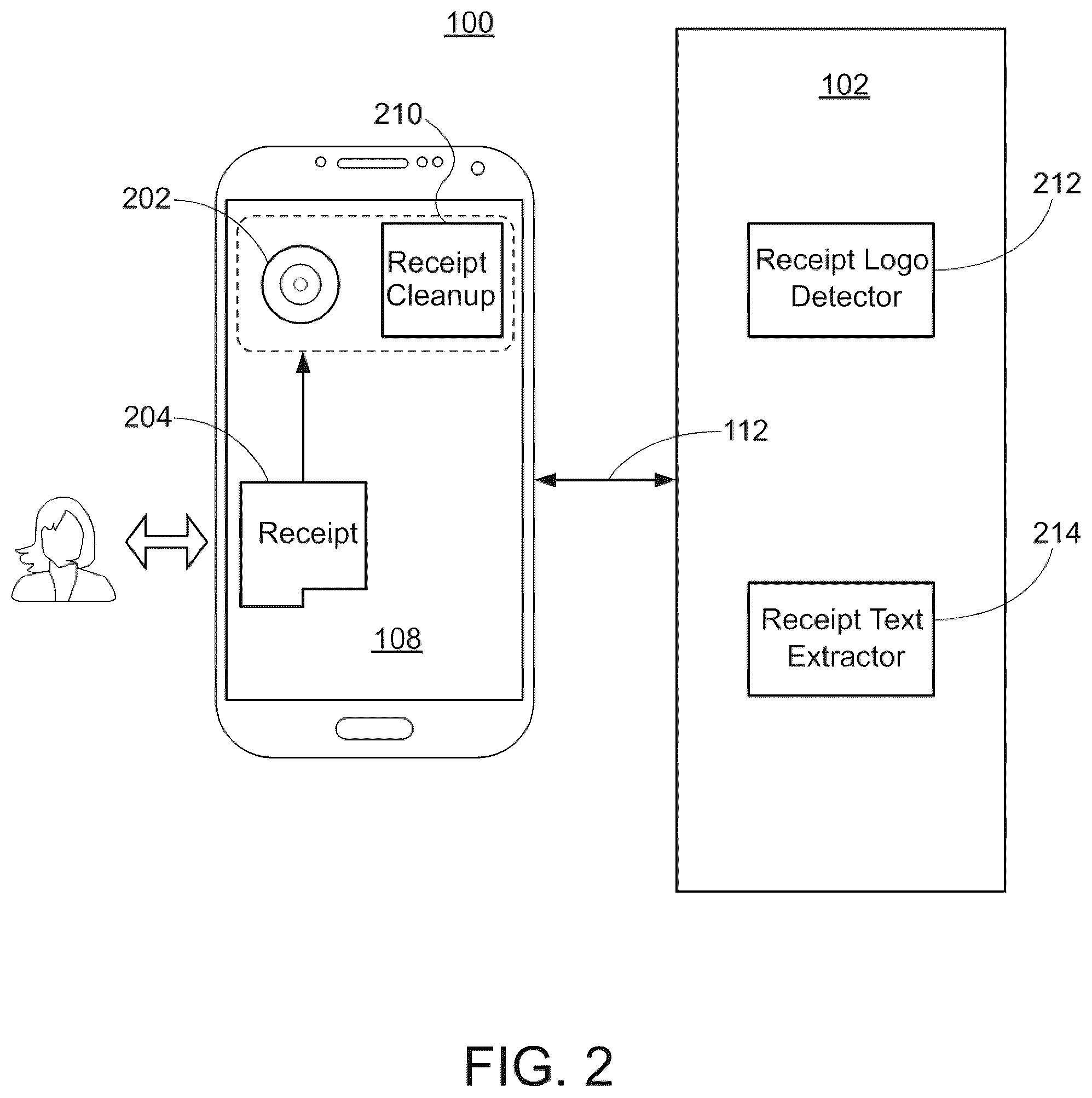 Patent US12361393 Figure 2 – Optical receipt processing