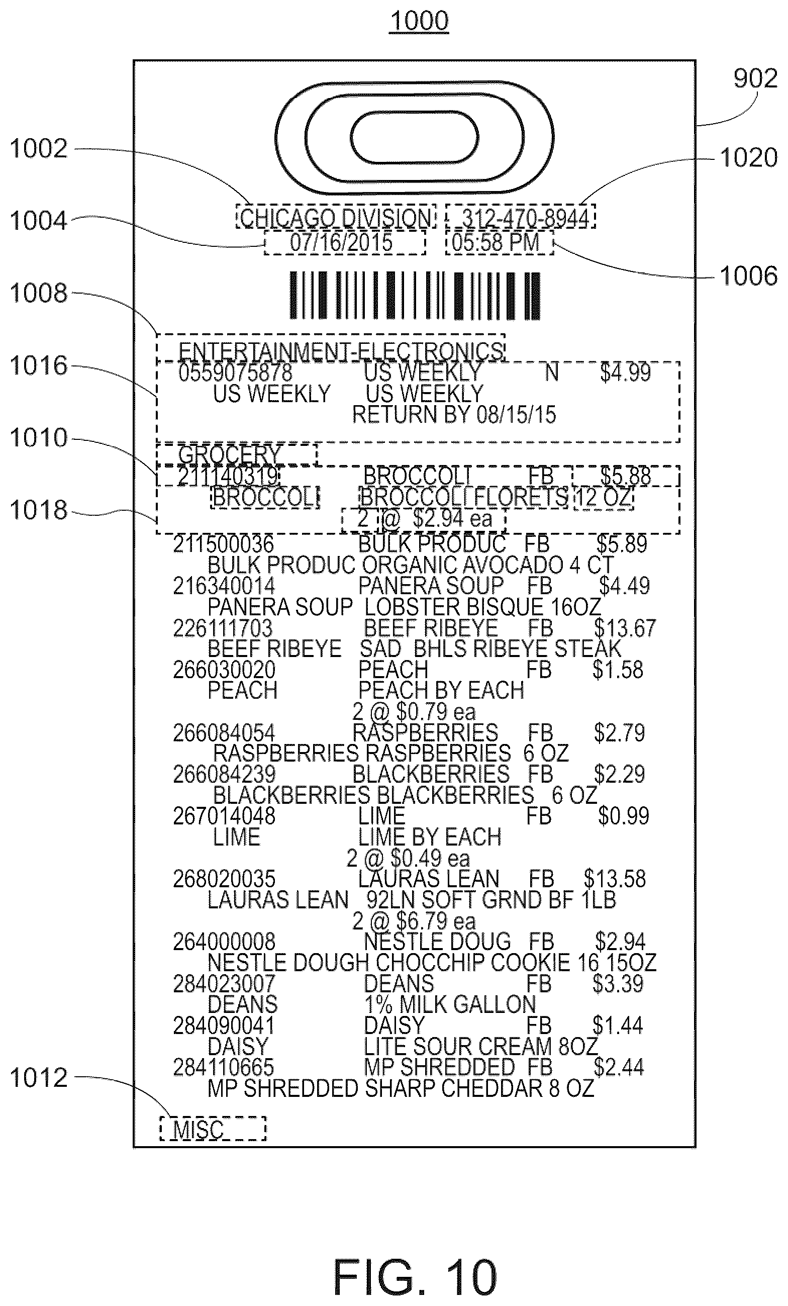 Patent US12361393 Figure 10 – Optical receipt processing