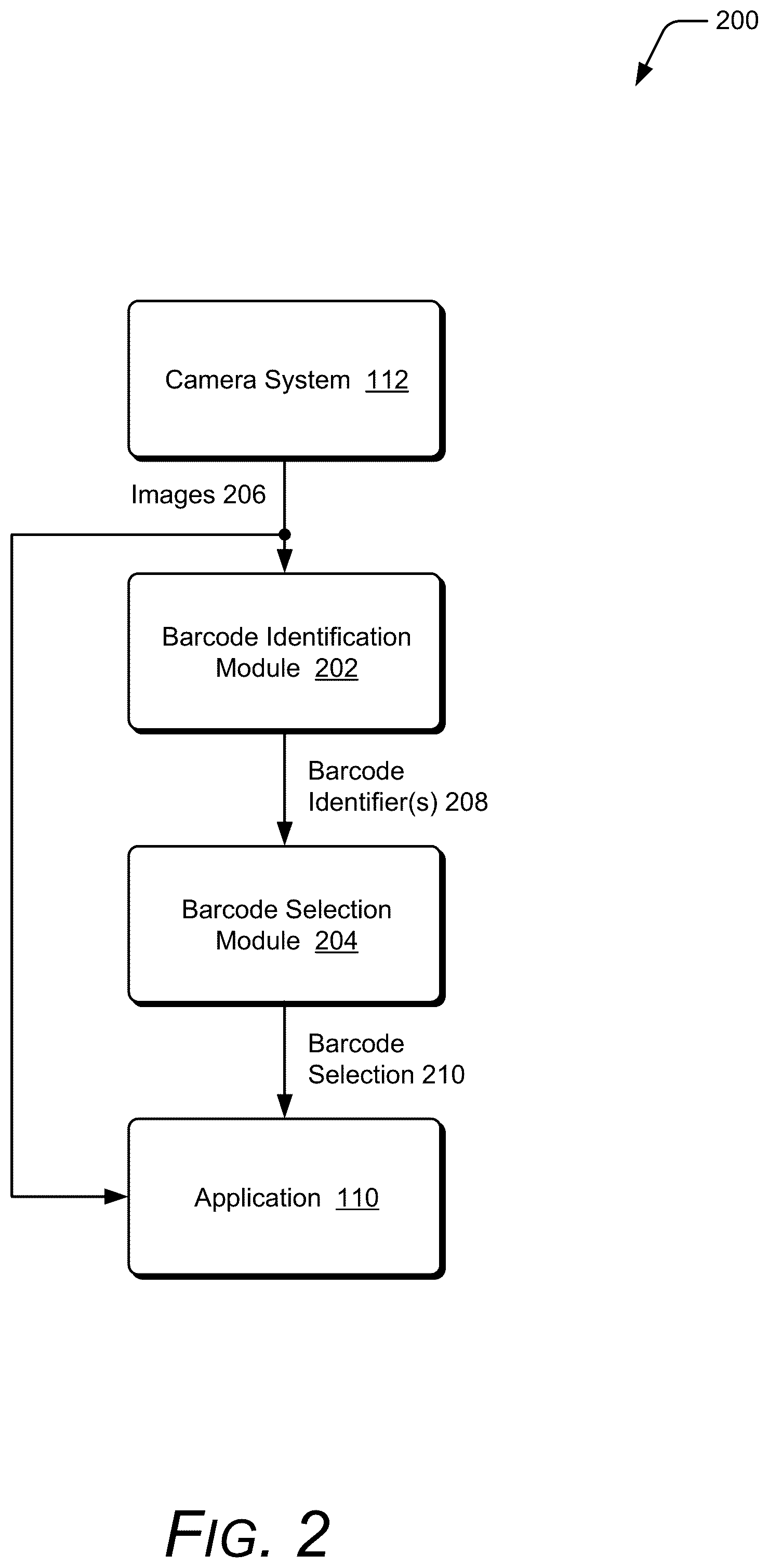 Patent US12361403 Figure 2 – Facilitating user selection of one of multiple barcodes in a camera system field of view