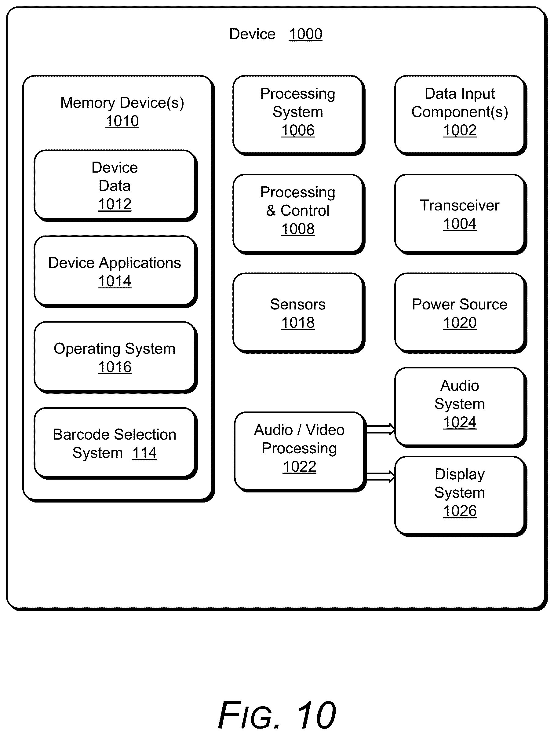 Patent US12361403 Figure 10 – Facilitating user selection of one of multiple barcodes in a camera system field of view