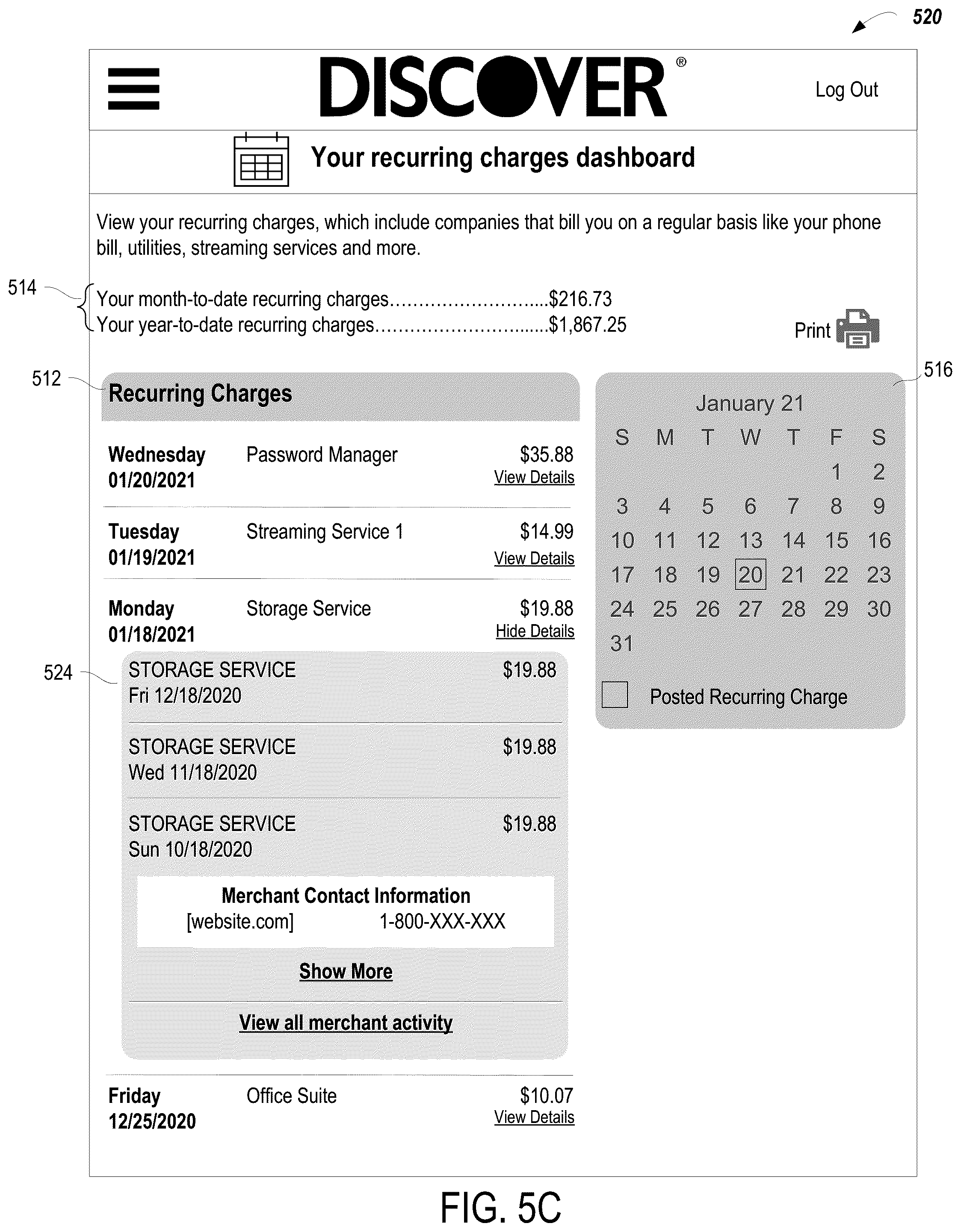 Patent US12361415 Figure 7 – Computing systems and methods for identifying and providing information about recurring transactions