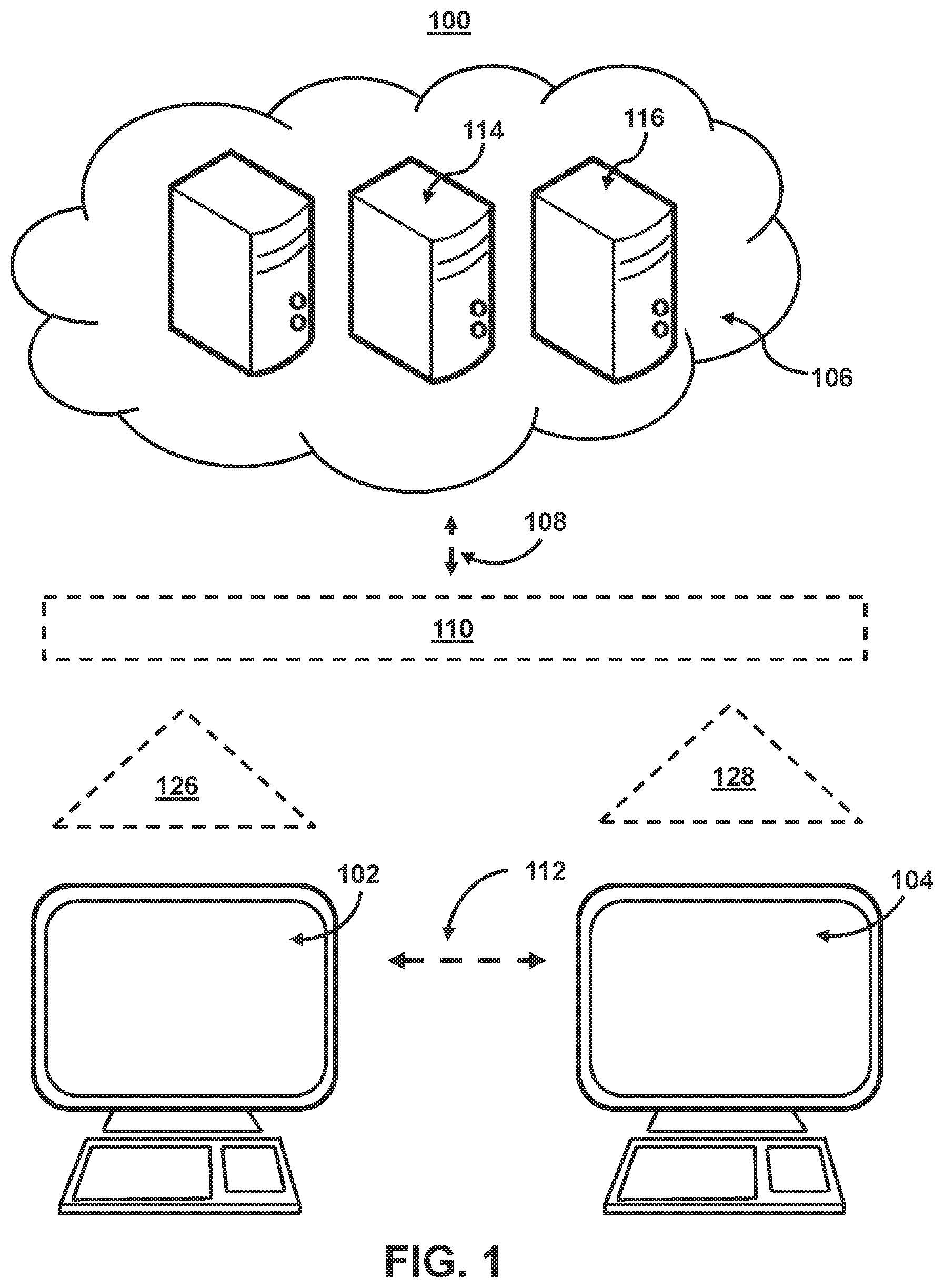 Patent US12361431 Figure 1 – Systems and methods for remotely retrieving sensitive data in cloud computing systems featuring shared data repositories