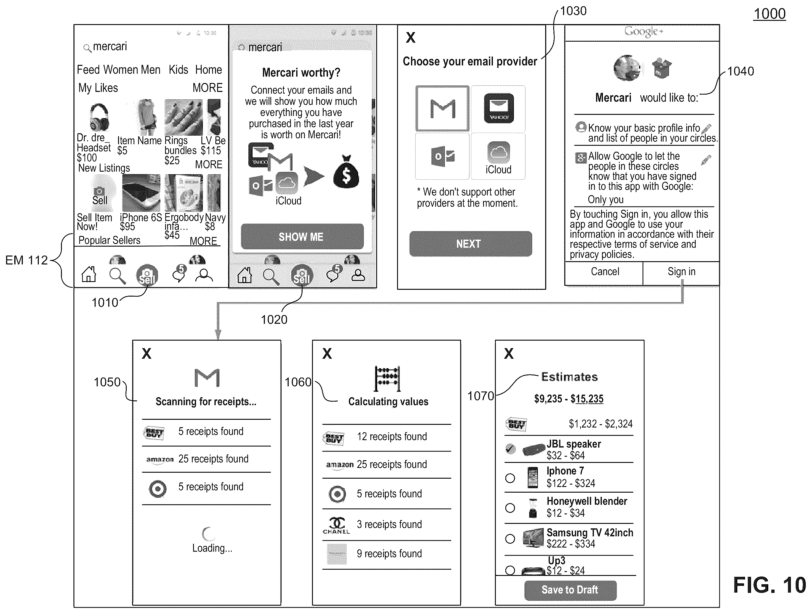 Patent US12361441 Figure 10 – Inventory ingestion, image processing, and market descriptor pricing system