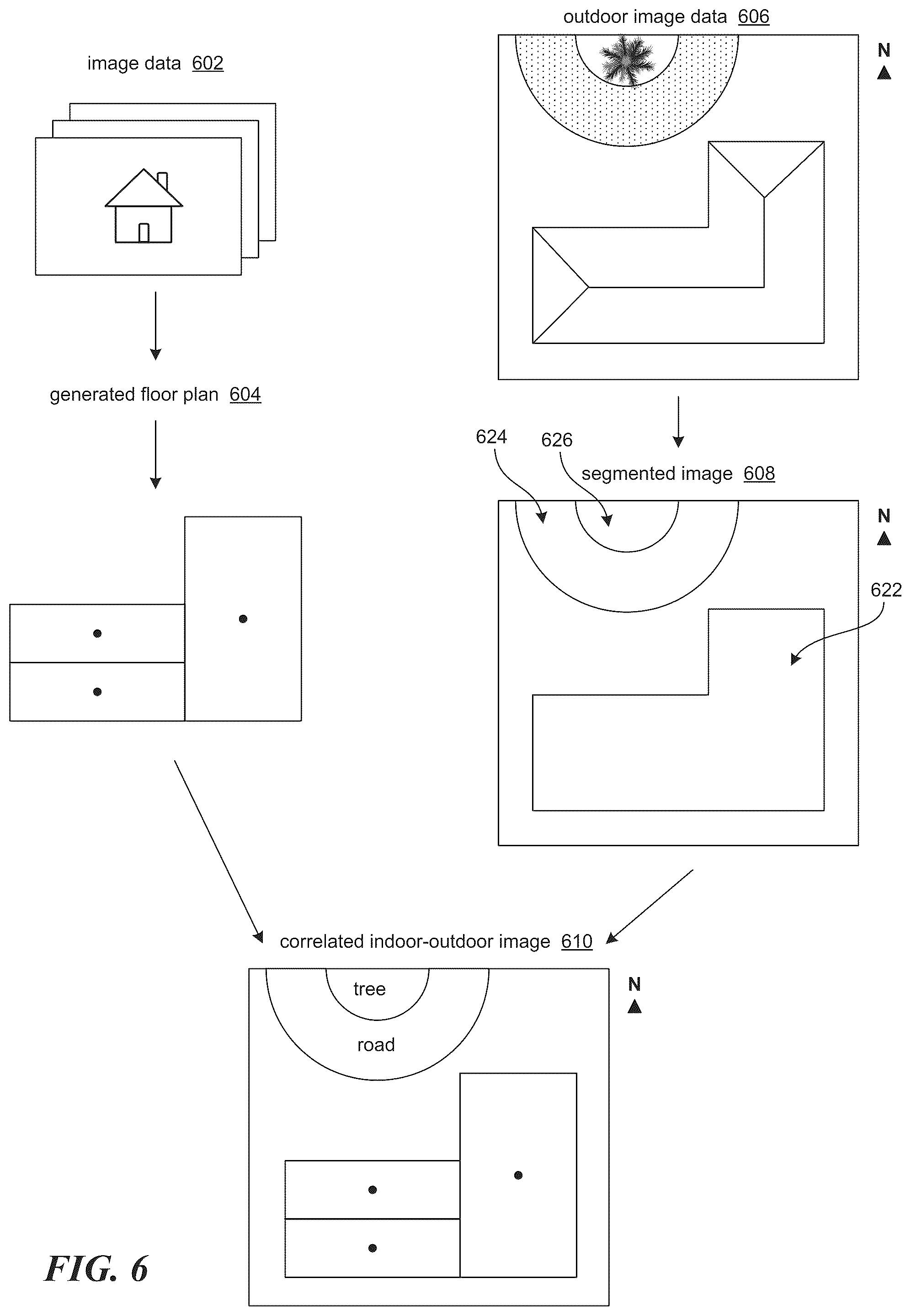 Patent US12361454 Figure 6 – Home valuation using identified exterior and interior features systems and methods