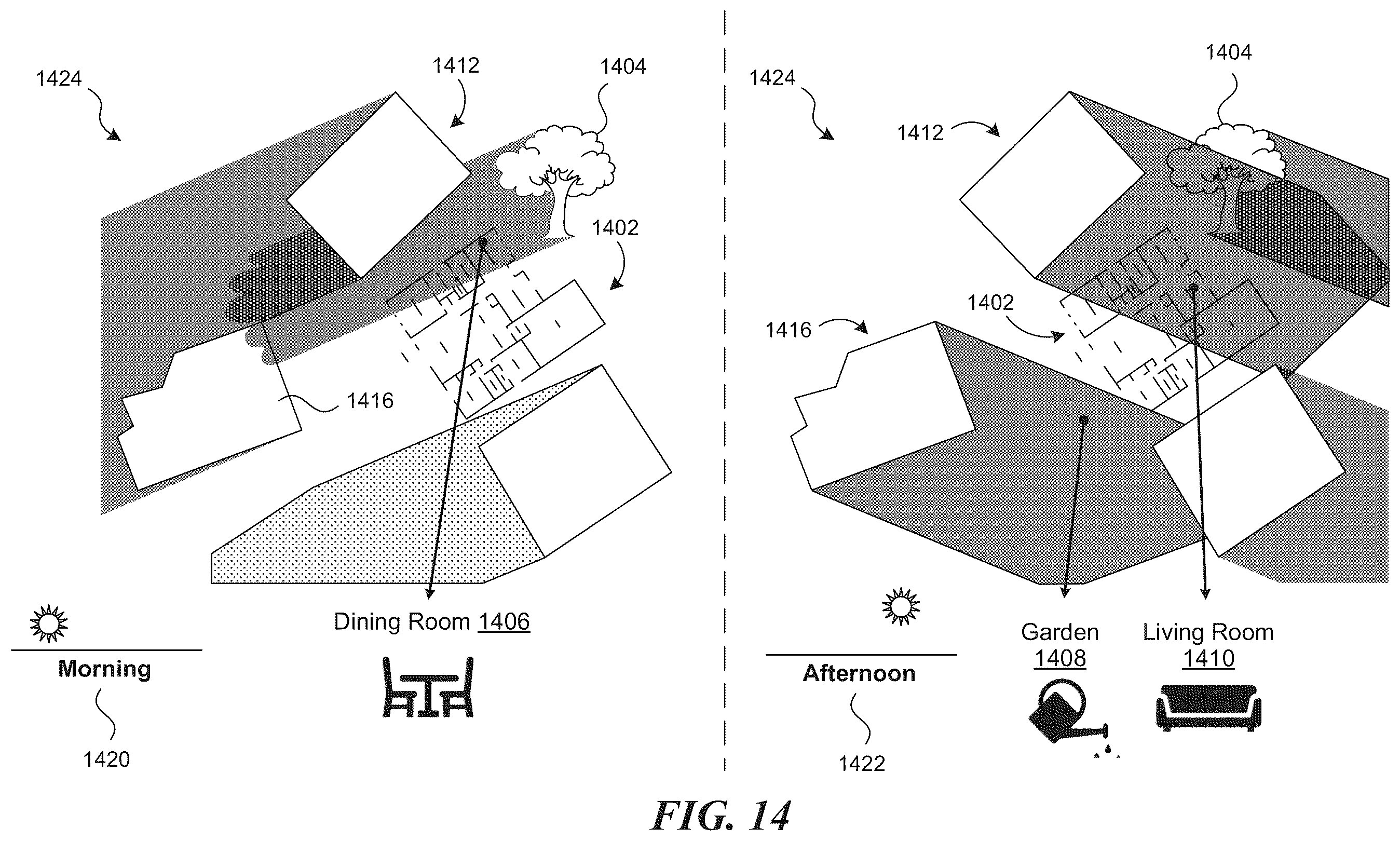 Patent US12361454 Figure 14 – Home valuation using identified exterior and interior features systems and methods