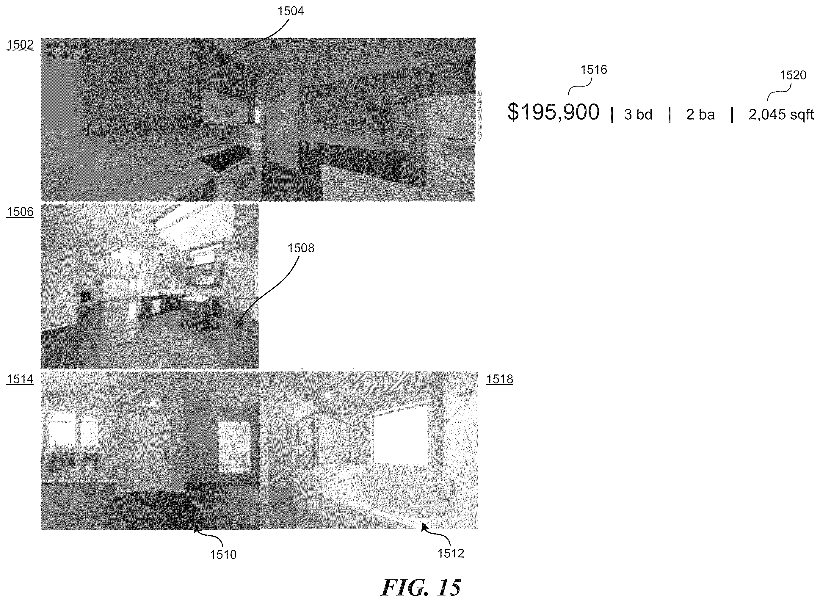 Patent US12361454 Figure 15 – Home valuation using identified exterior and interior features systems and methods