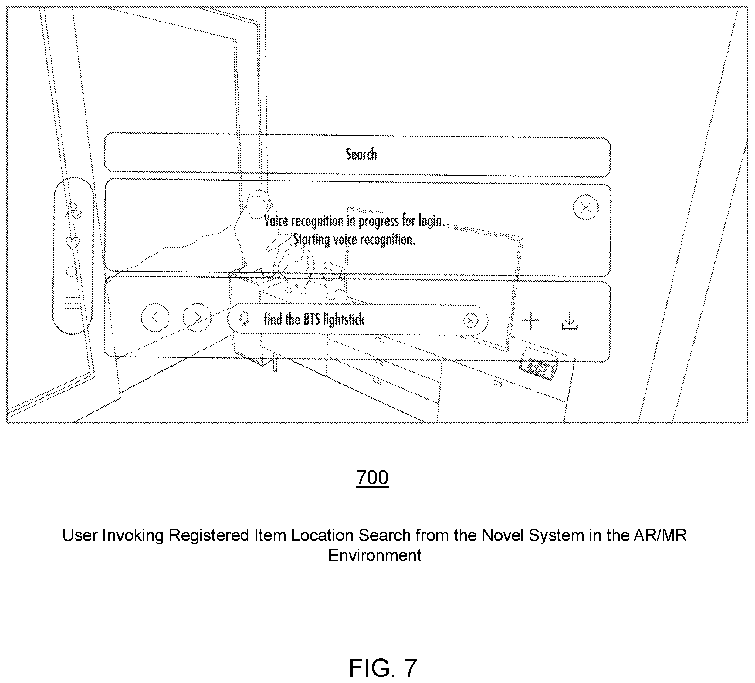 Patent US12361465 Figure 7 – Automated recognition, registration, and tracking of user items and intelligent machine valuation of user items based on peer interests in an augmented-reality or mixed-reality environment