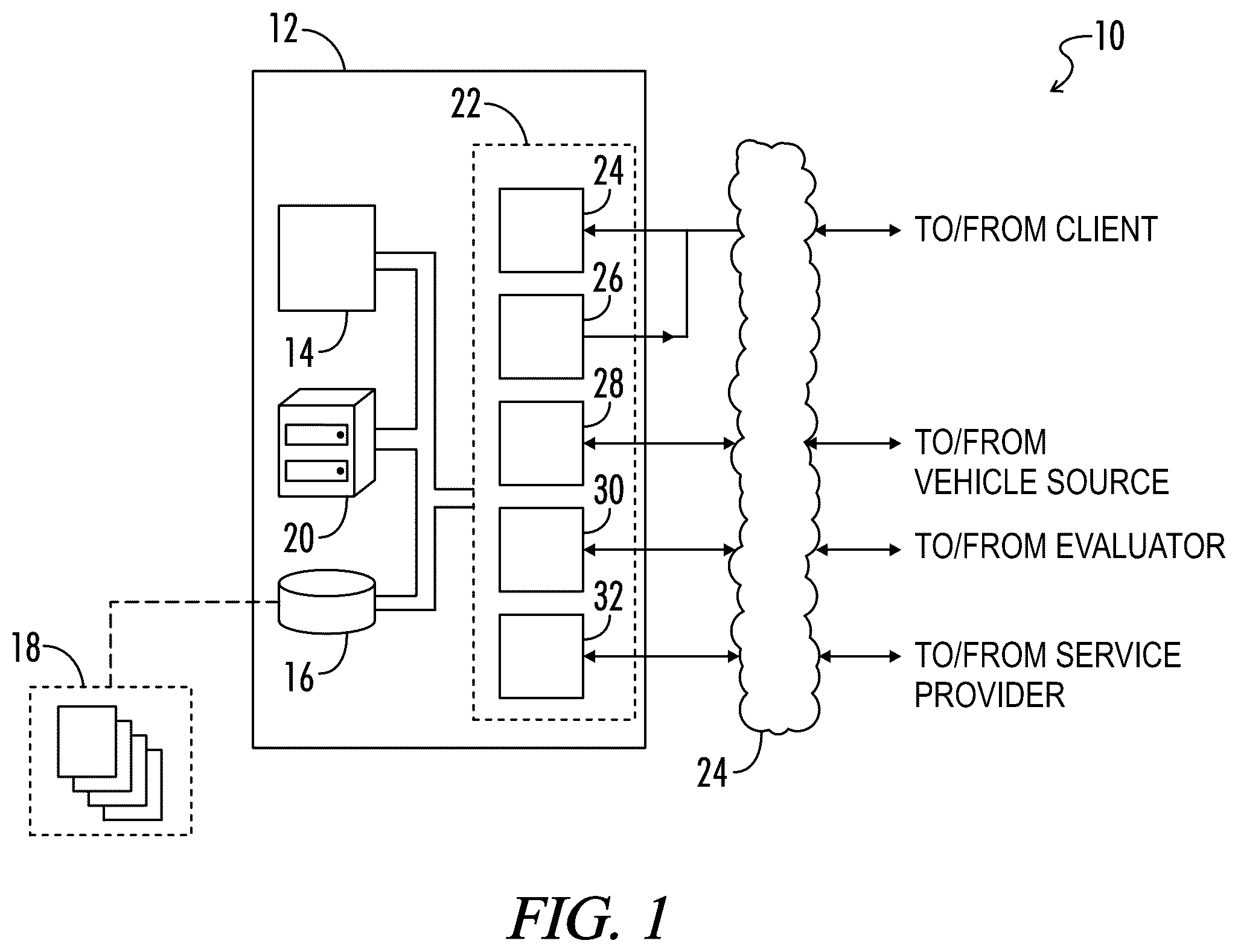 Patent US12361485 Figure 1 – System and method for providing comprehensive vehicle build information