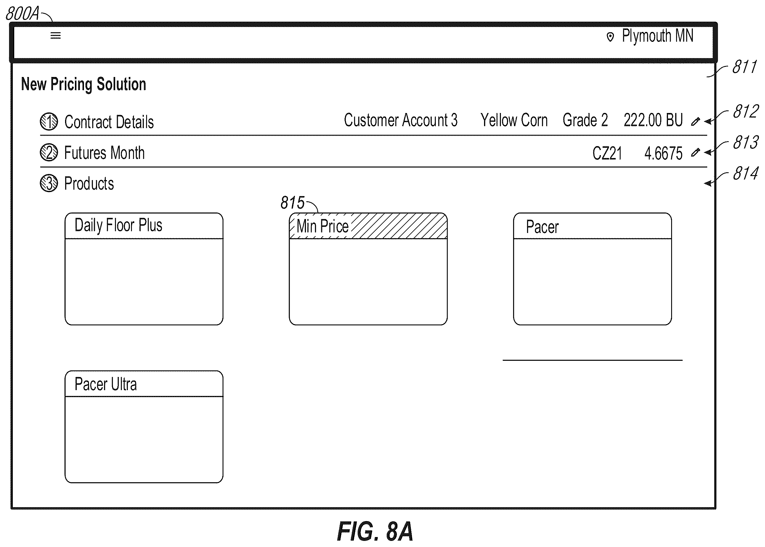 Patent US12361490 Figure 13 – User interface functionality and enhancements for commodity pricing arrangements