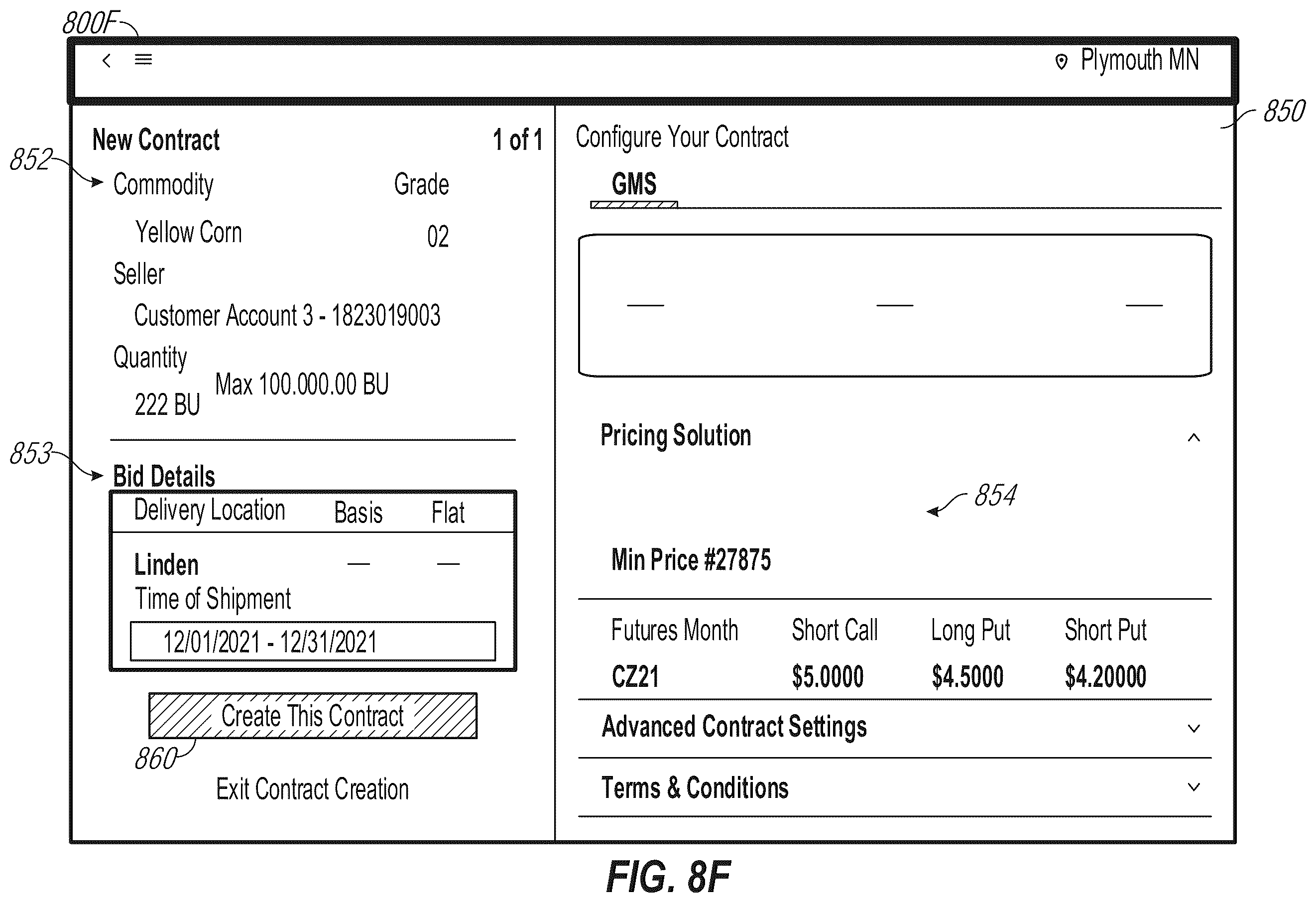 Patent US12361490 Figure 18 – User interface functionality and enhancements for commodity pricing arrangements