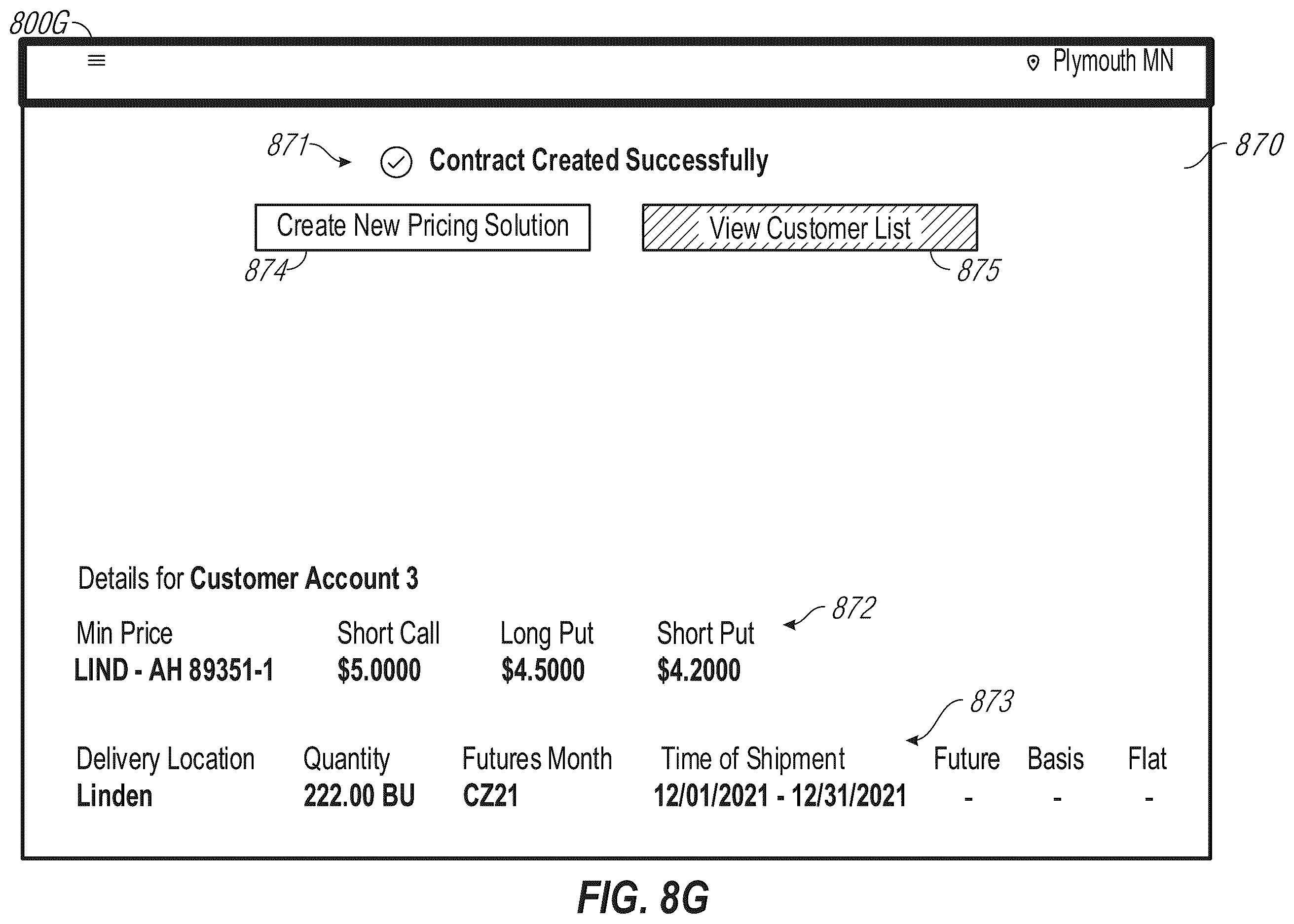 Patent US12361490 Figure 19 – User interface functionality and enhancements for commodity pricing arrangements