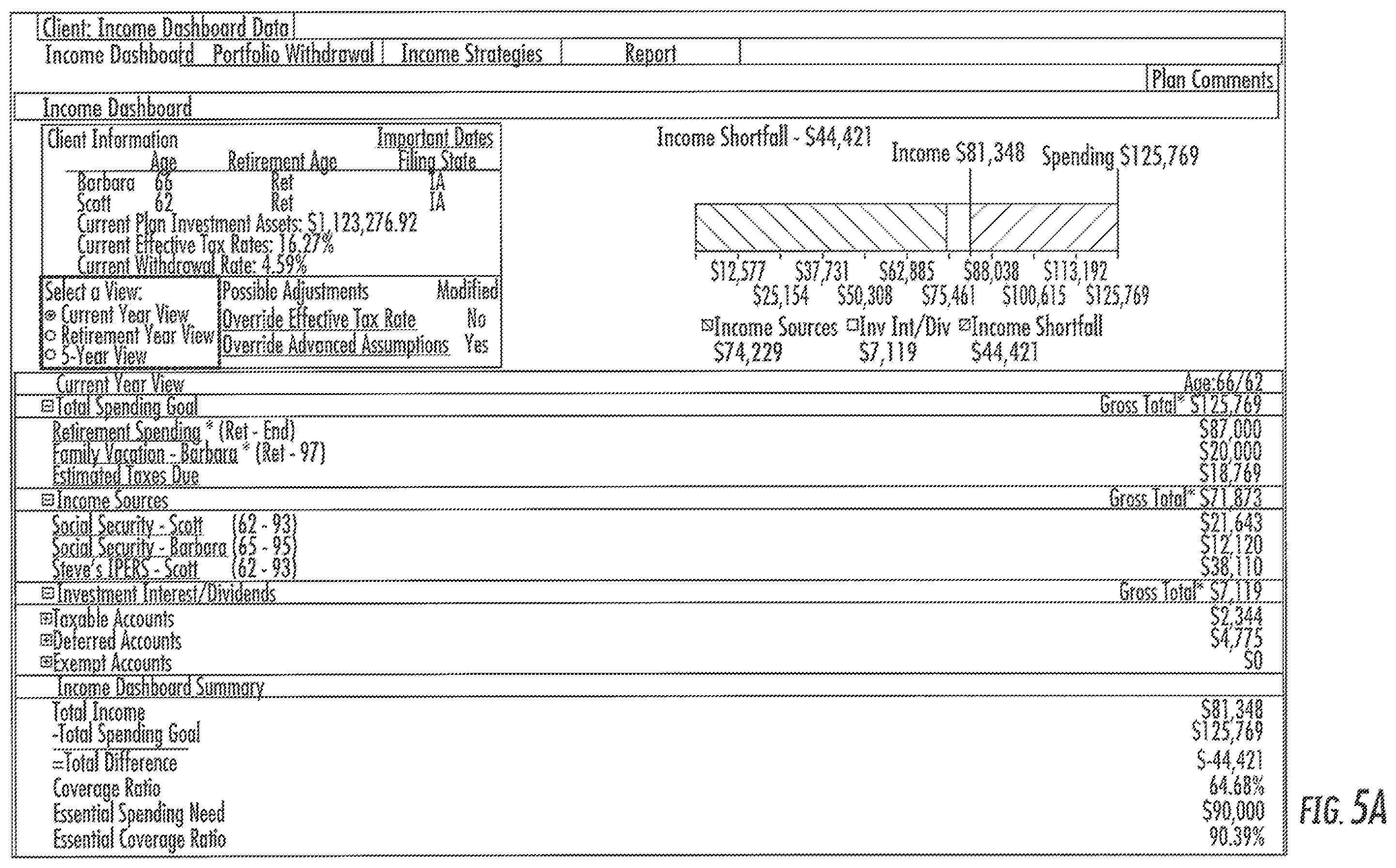 Patent US12361493 Figure 6 – Computer system and user interface for retirement planning