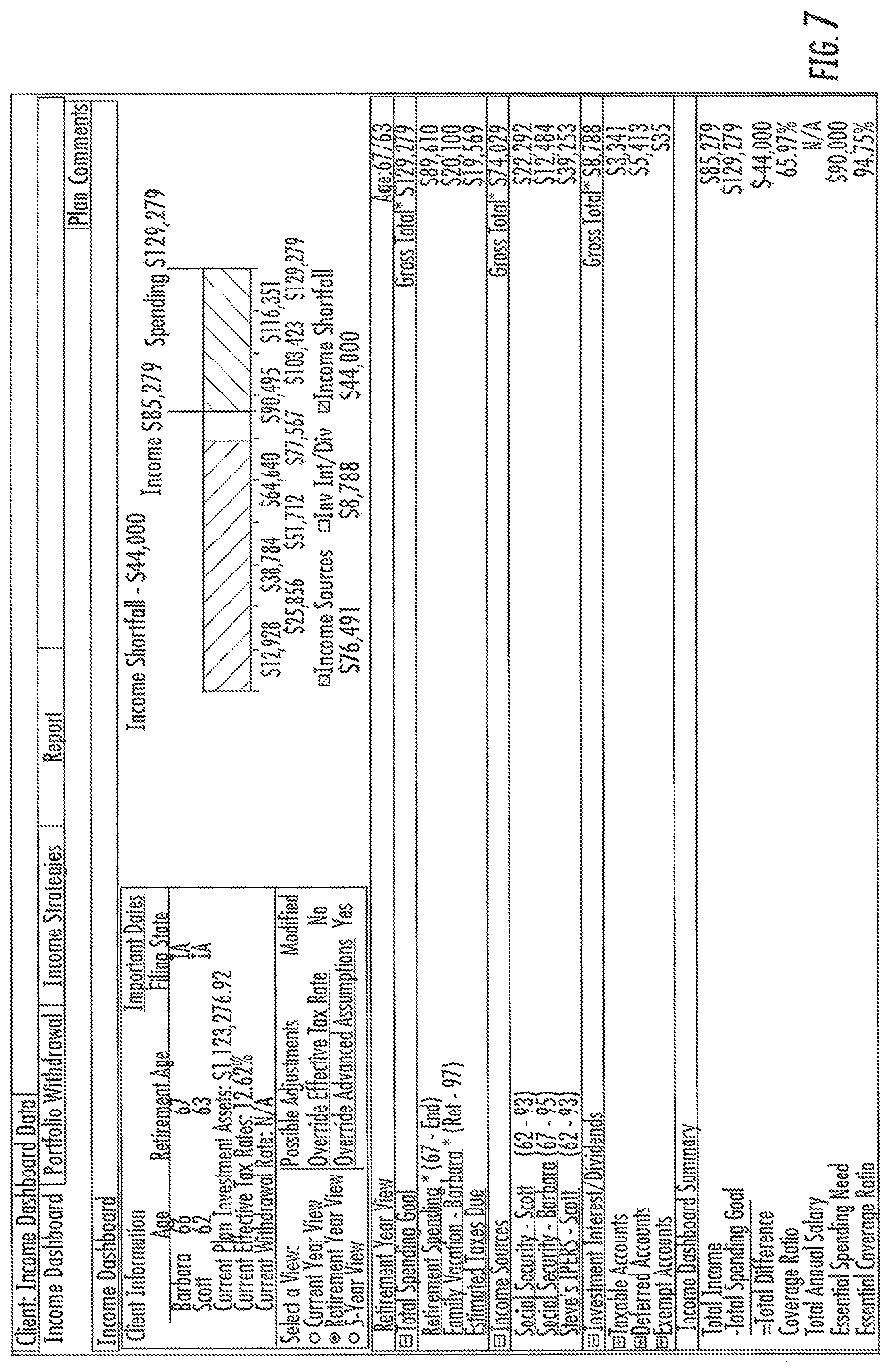 Patent US12361493 Figure 9 – Computer system and user interface for retirement planning