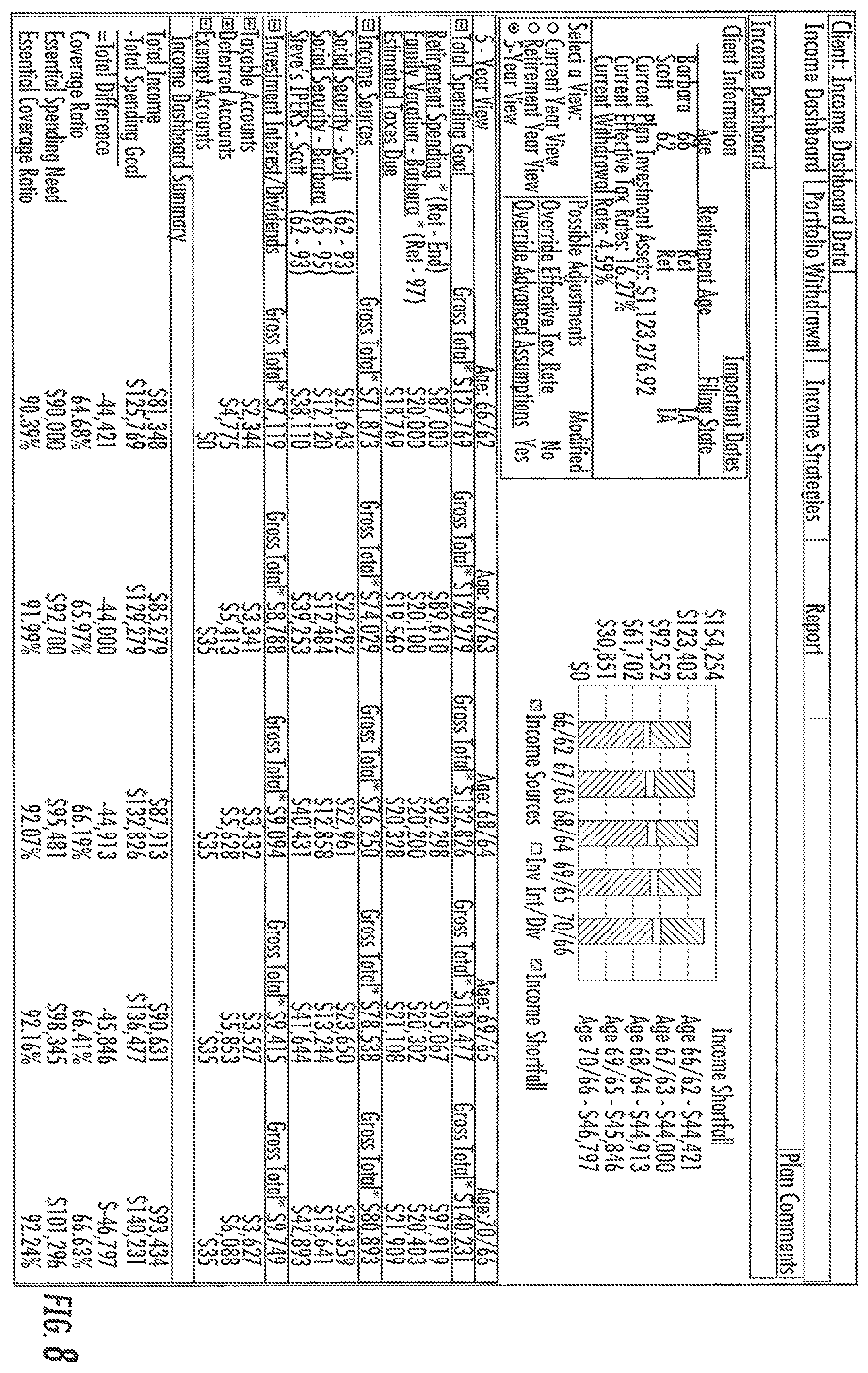 Patent US12361493 Figure 10 – Computer system and user interface for retirement planning