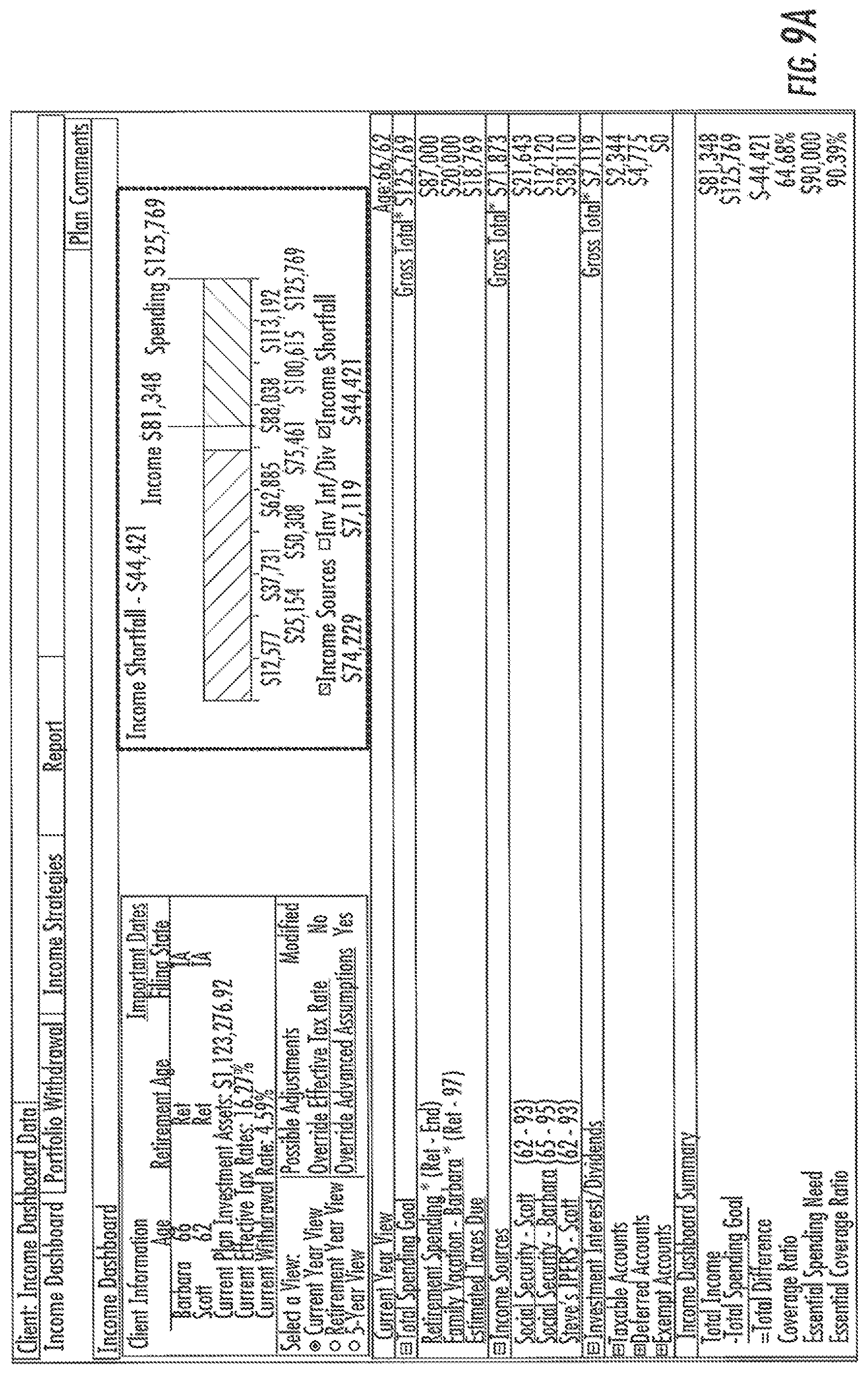 Patent US12361493 Figure 11 – Computer system and user interface for retirement planning