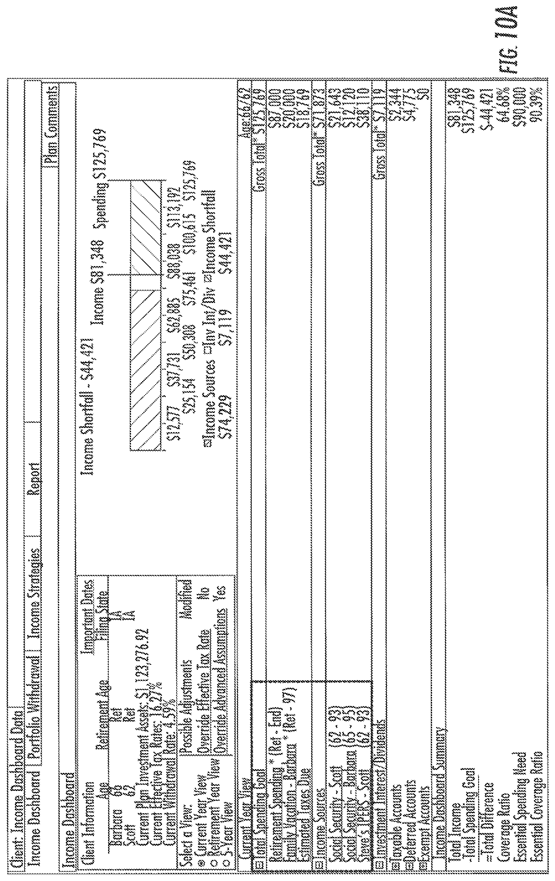 Patent US12361493 Figure 13 – Computer system and user interface for retirement planning