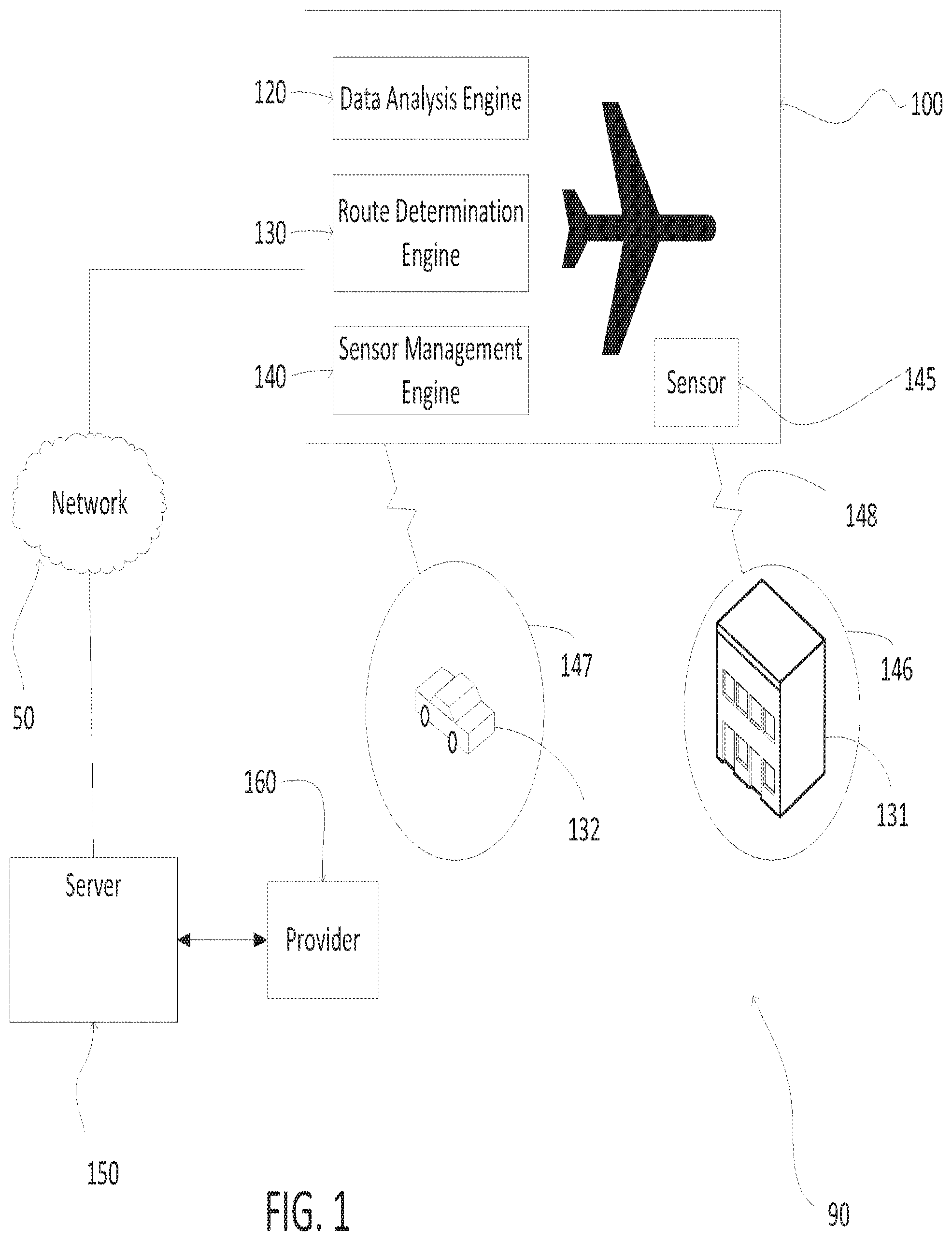 Patent US12361497 Figure 1 – Unmanned vehicle service delivery