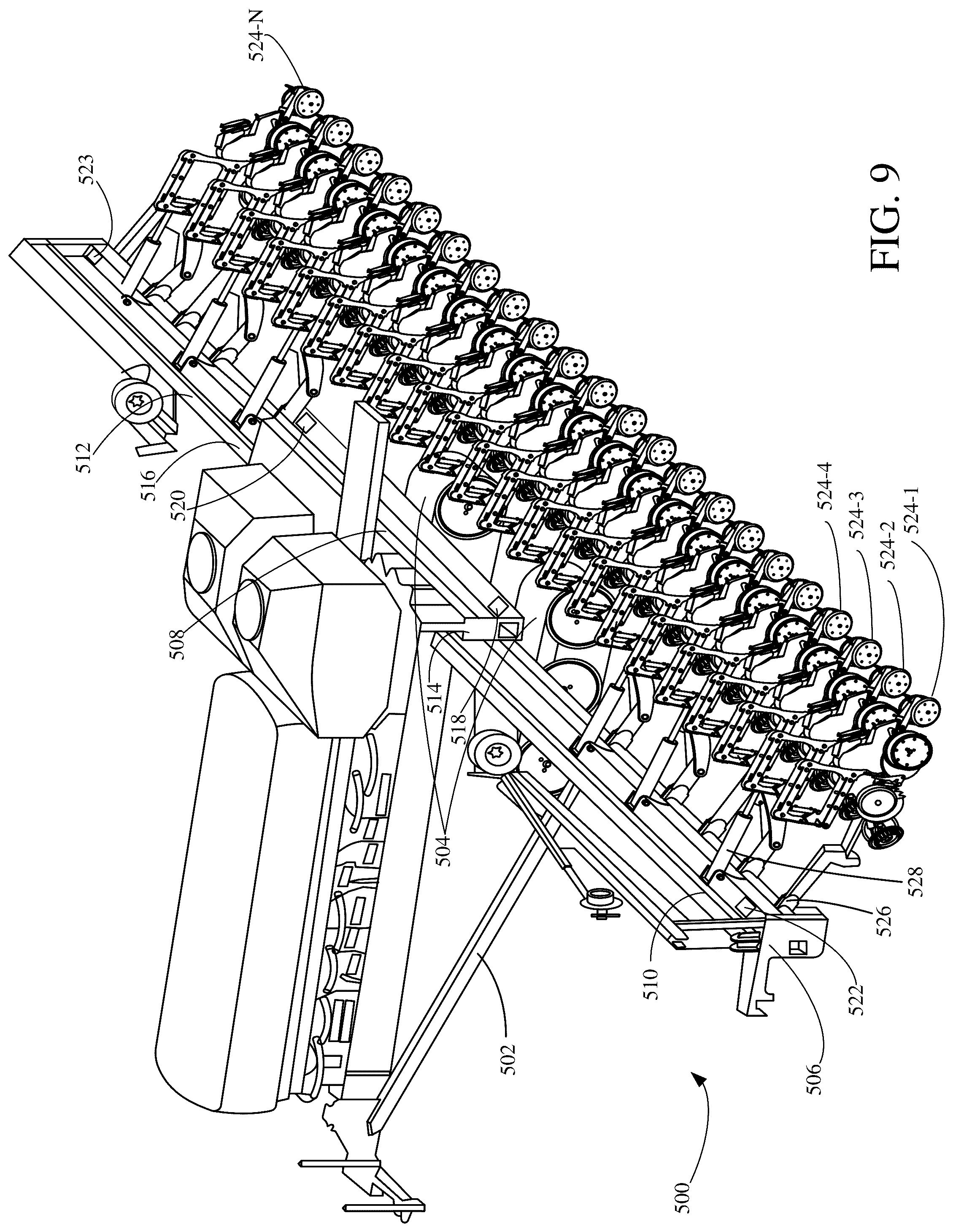 Patent US12361500 Figure 9 – Agricultural planting machine with field contour sensors