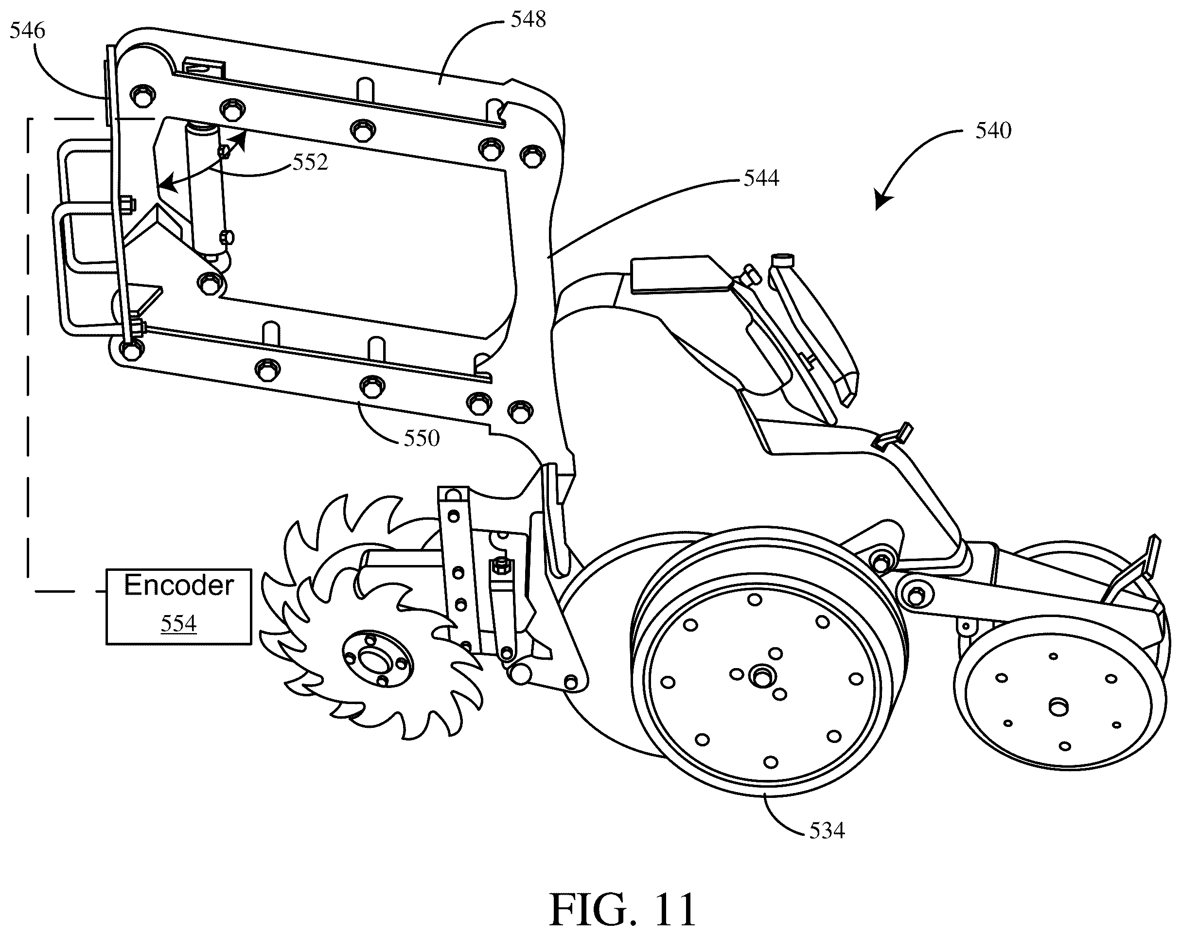 Patent US12361500 Figure 11 – Agricultural planting machine with field contour sensors