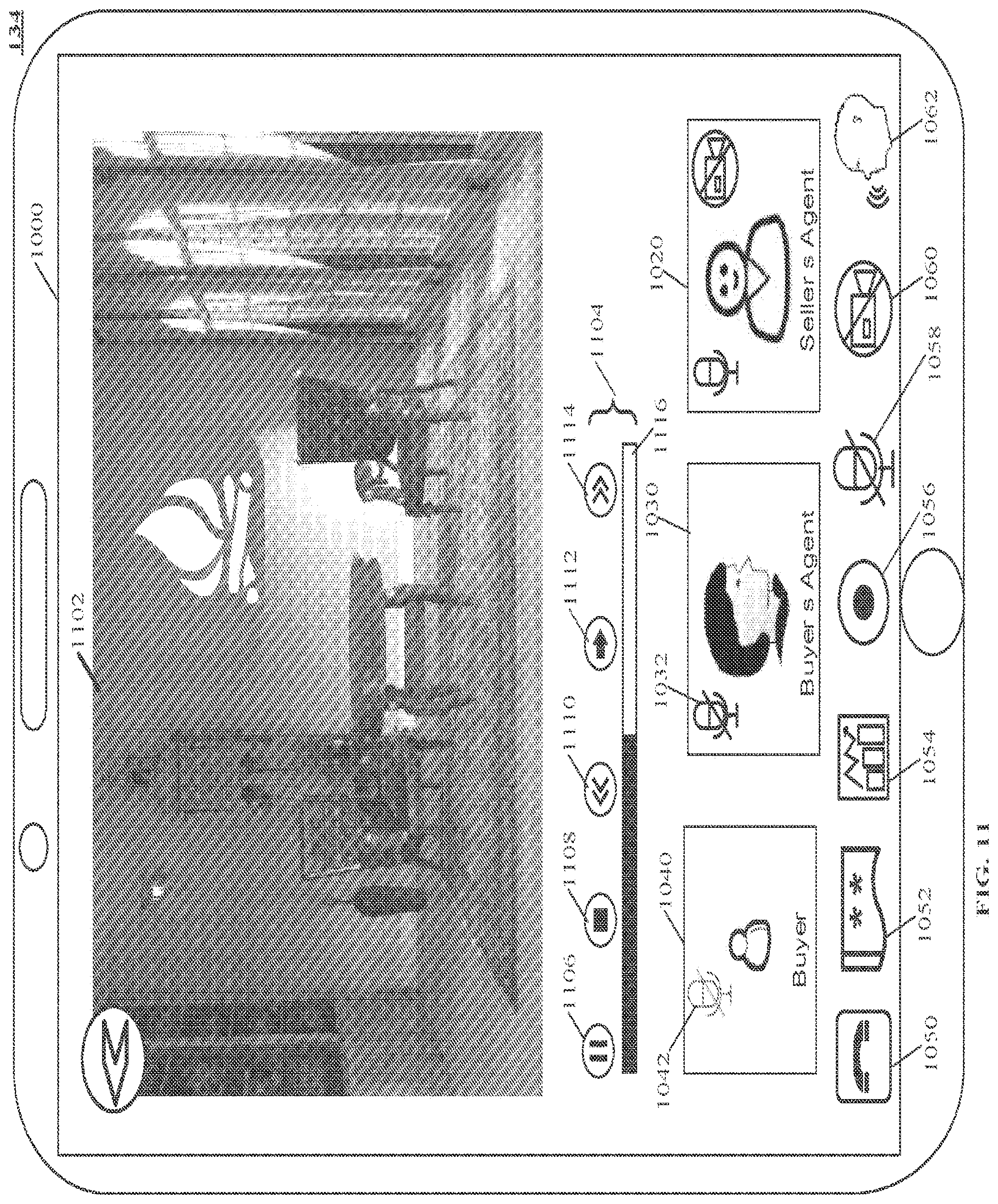 Patent US12361502 Figure 10 – Shared video presentation with configurable independent communication channels and data