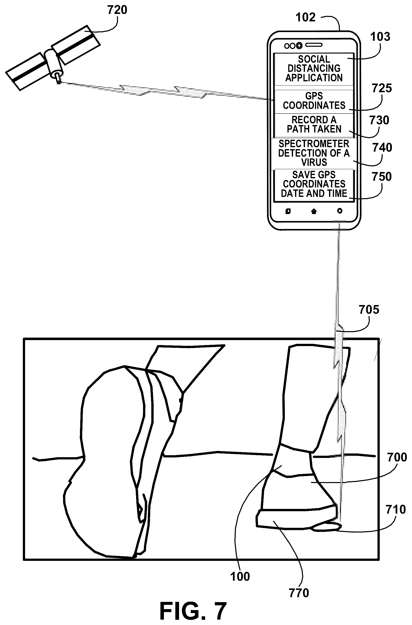 Patent US12361505 Figure 7 – Aerial drone navigation system with lidar mapping