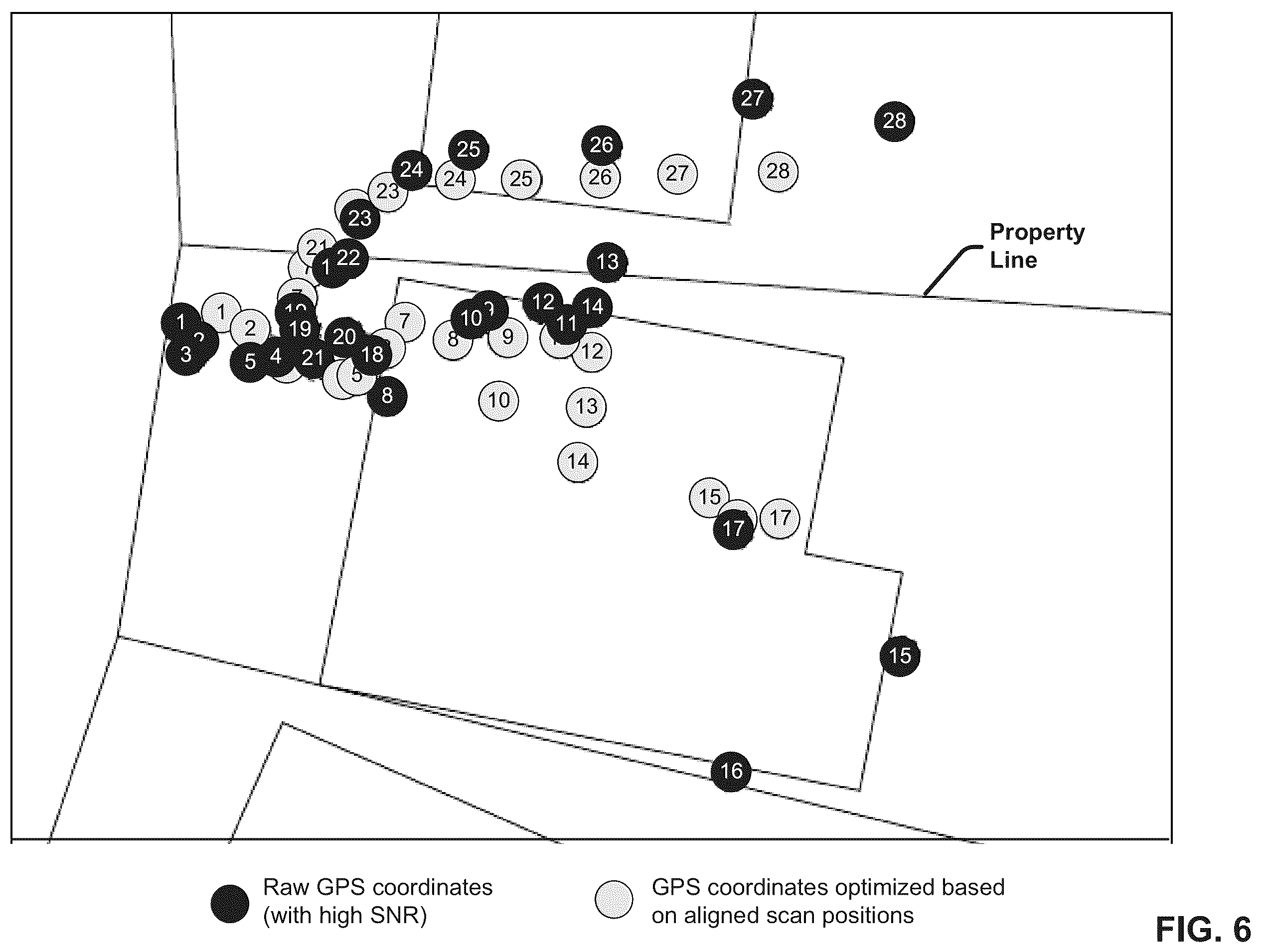Patent US12361511 Figure 6 – Accuracy of GPS coordinates associated with image capture locations