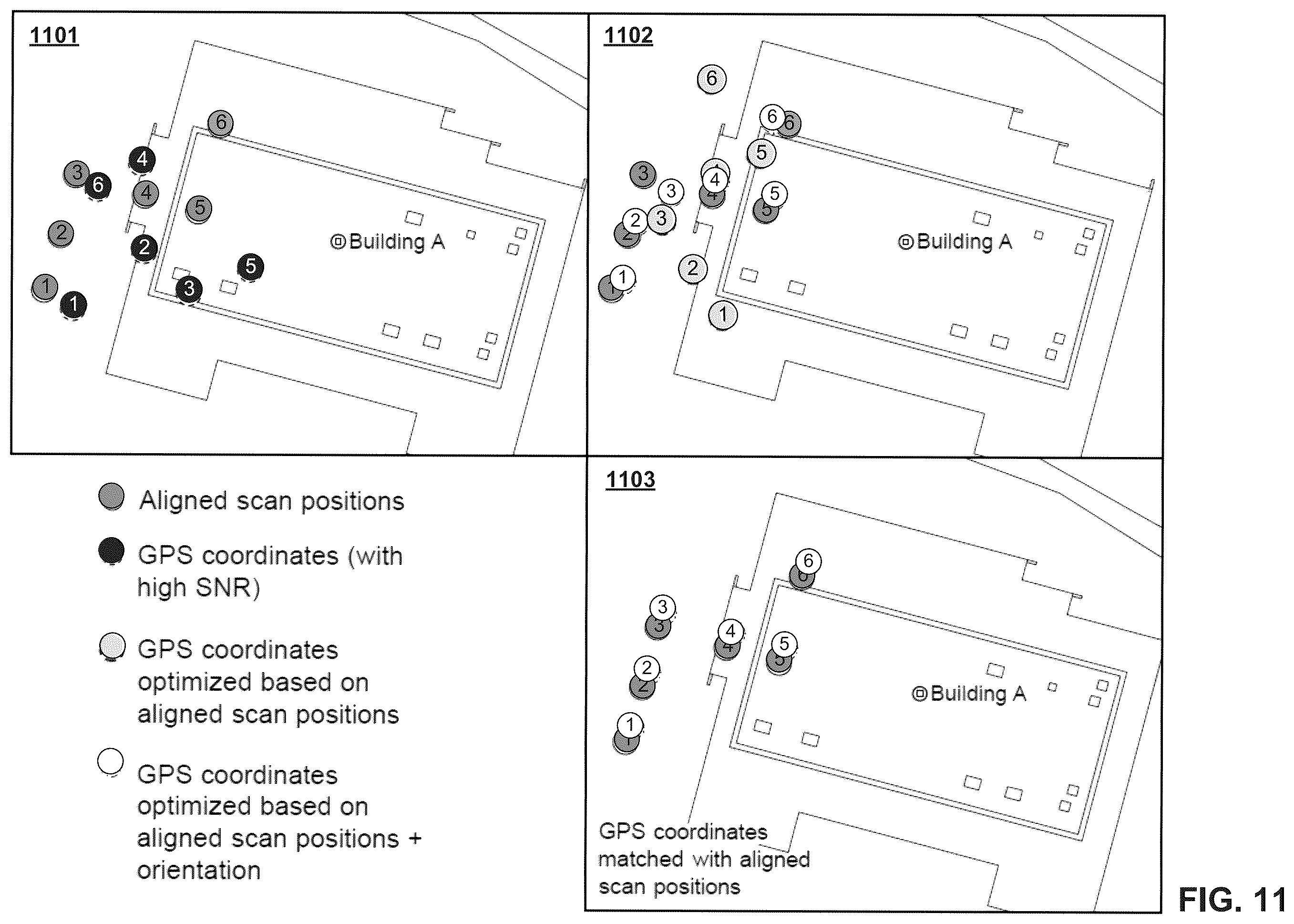 Patent US12361511 Figure 11 – Accuracy of GPS coordinates associated with image capture locations