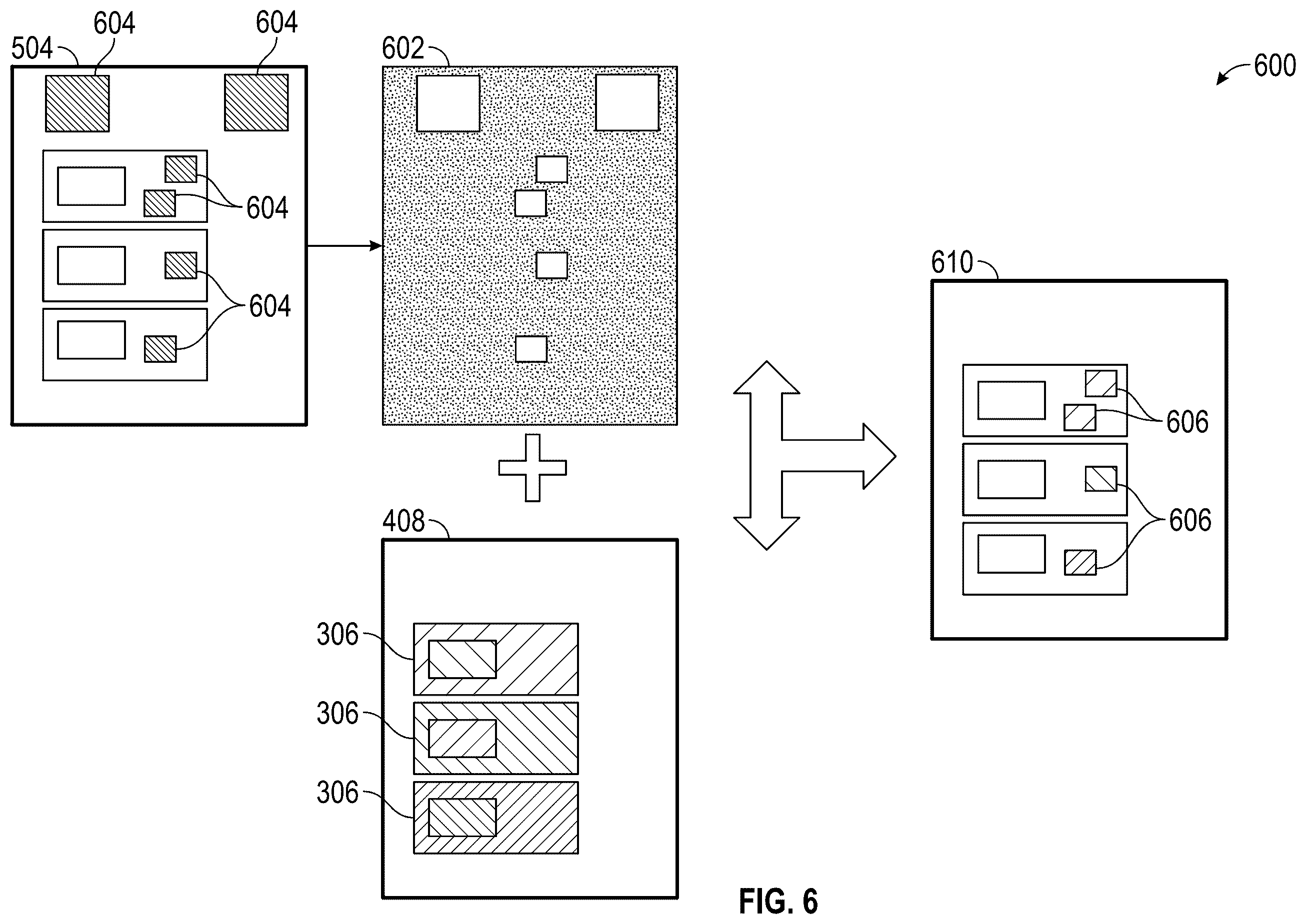 Patent US12361523 Figure 6 – Image comparator with difference area labeling
