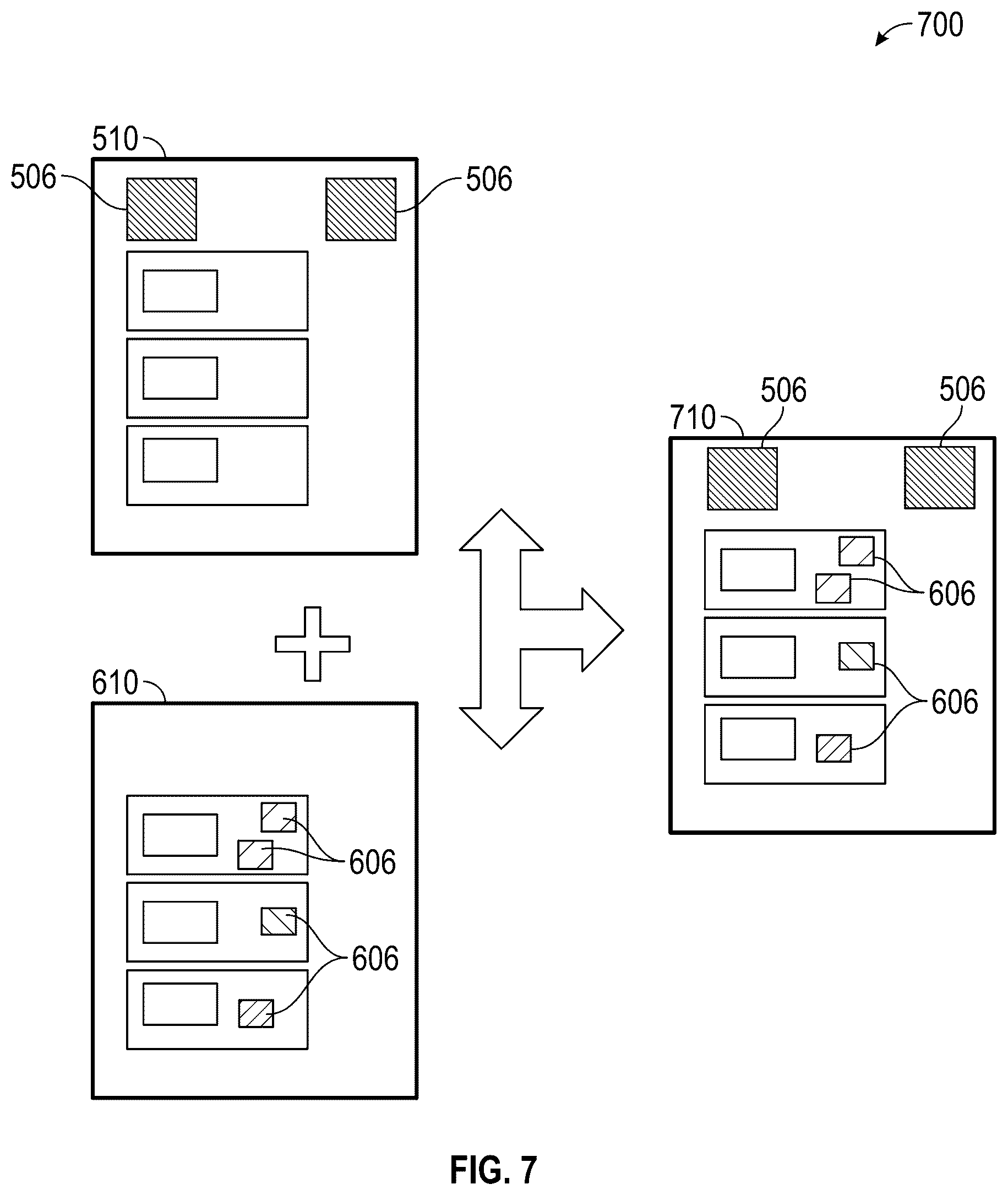 Patent US12361523 Figure 7 – Image comparator with difference area labeling