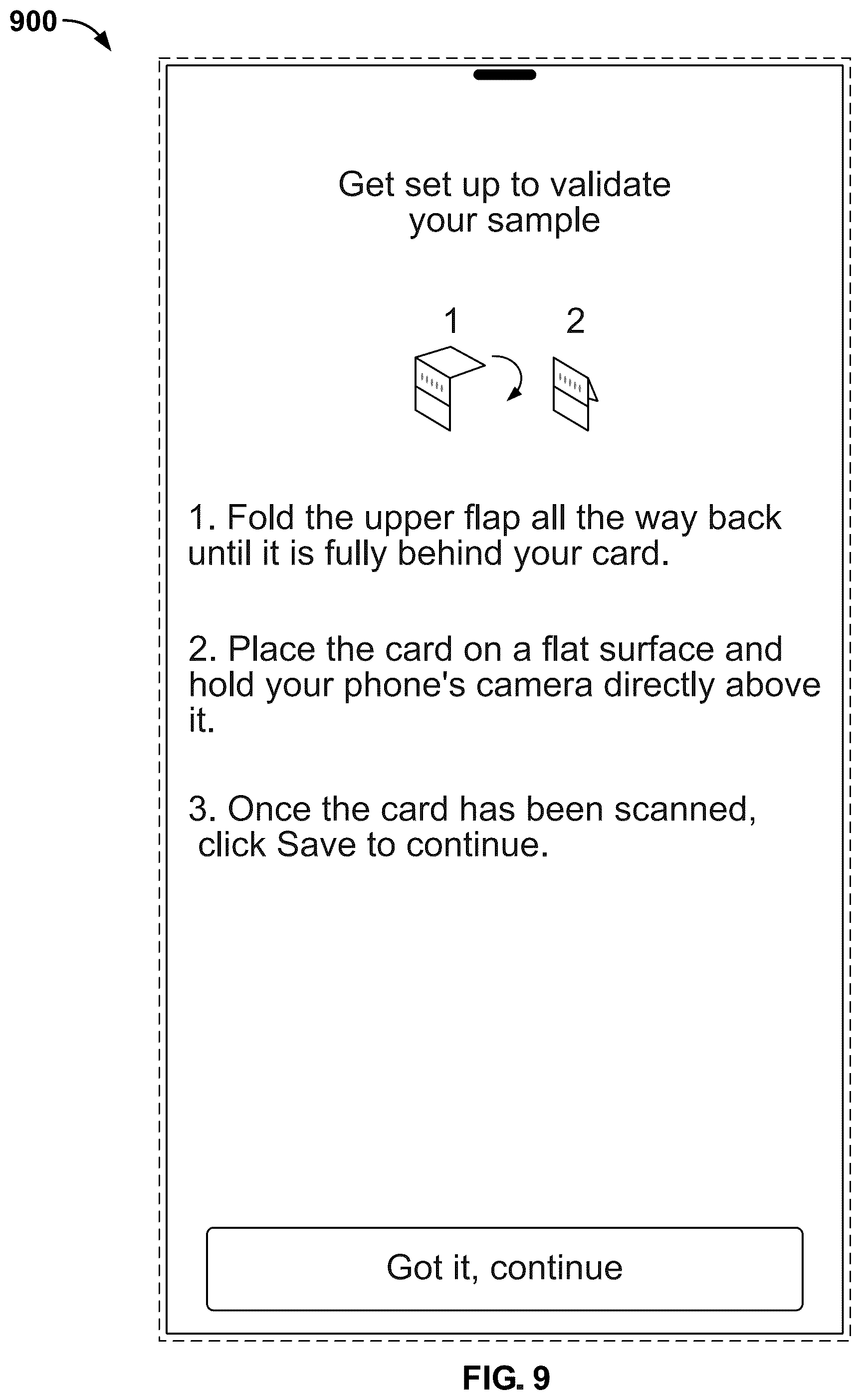 Patent US12361552 Figure 9 – Validating a sample collection device