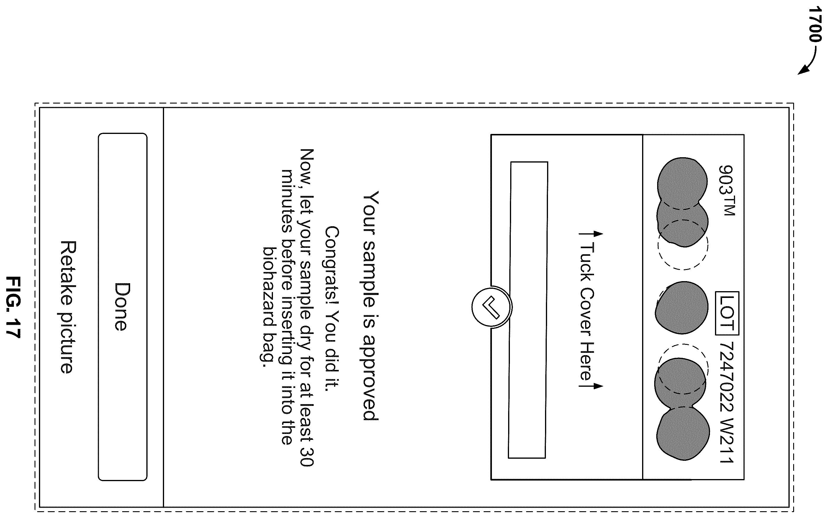 Patent US12361552 Figure 17 – Validating a sample collection device