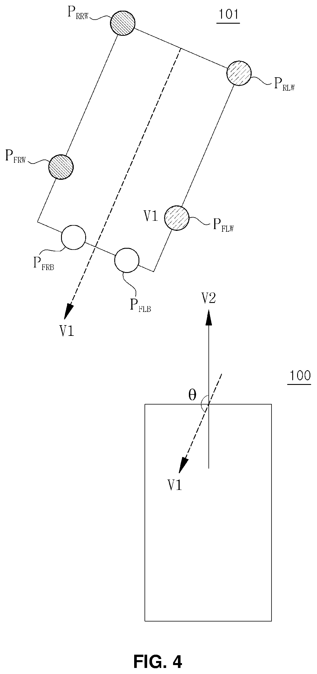 Patent US12361587 Figure 4 – Vehicle and vehicle position calculation method