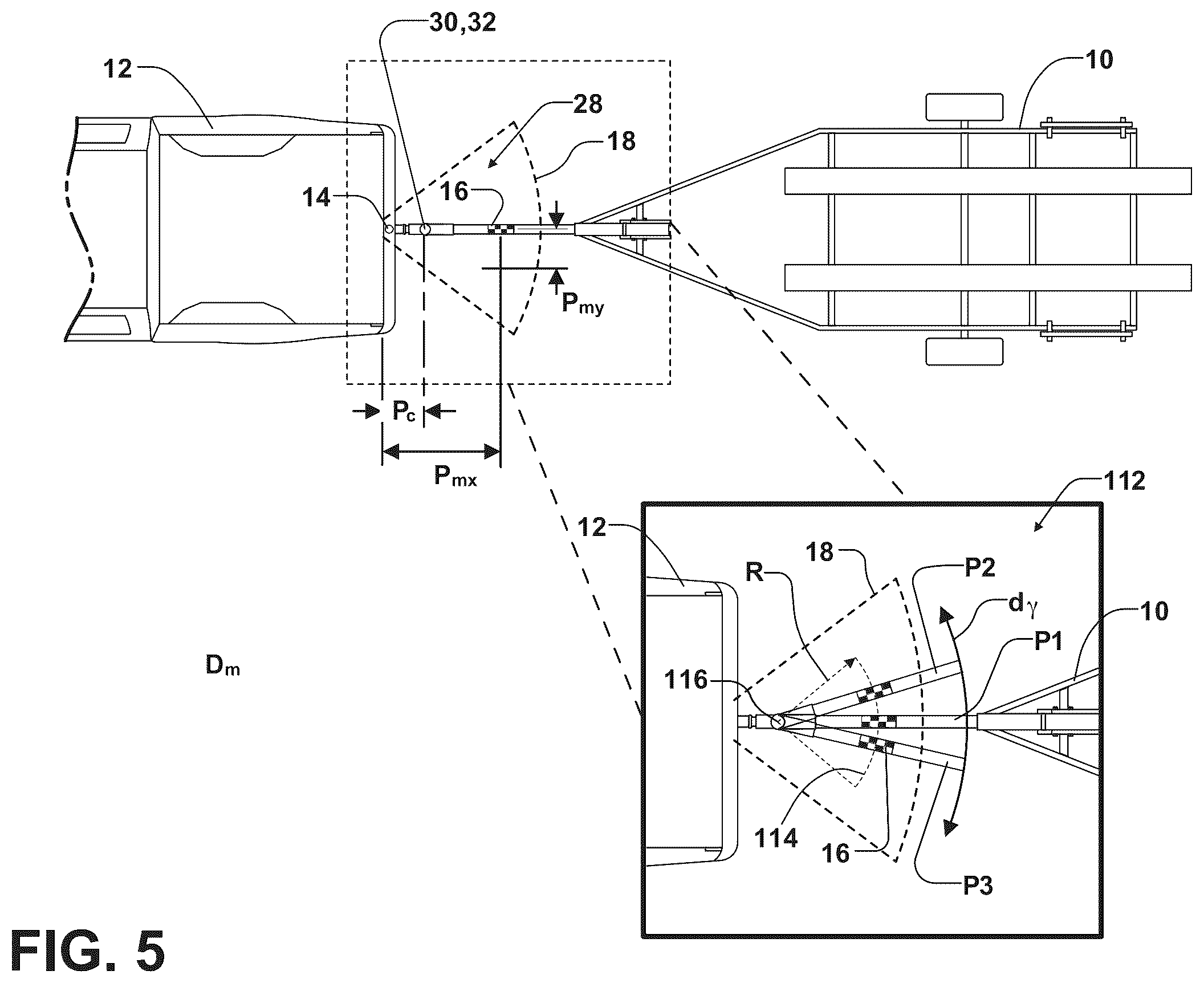Patent US12361589 Figure 5 – Trailer height and hitch ball calculation